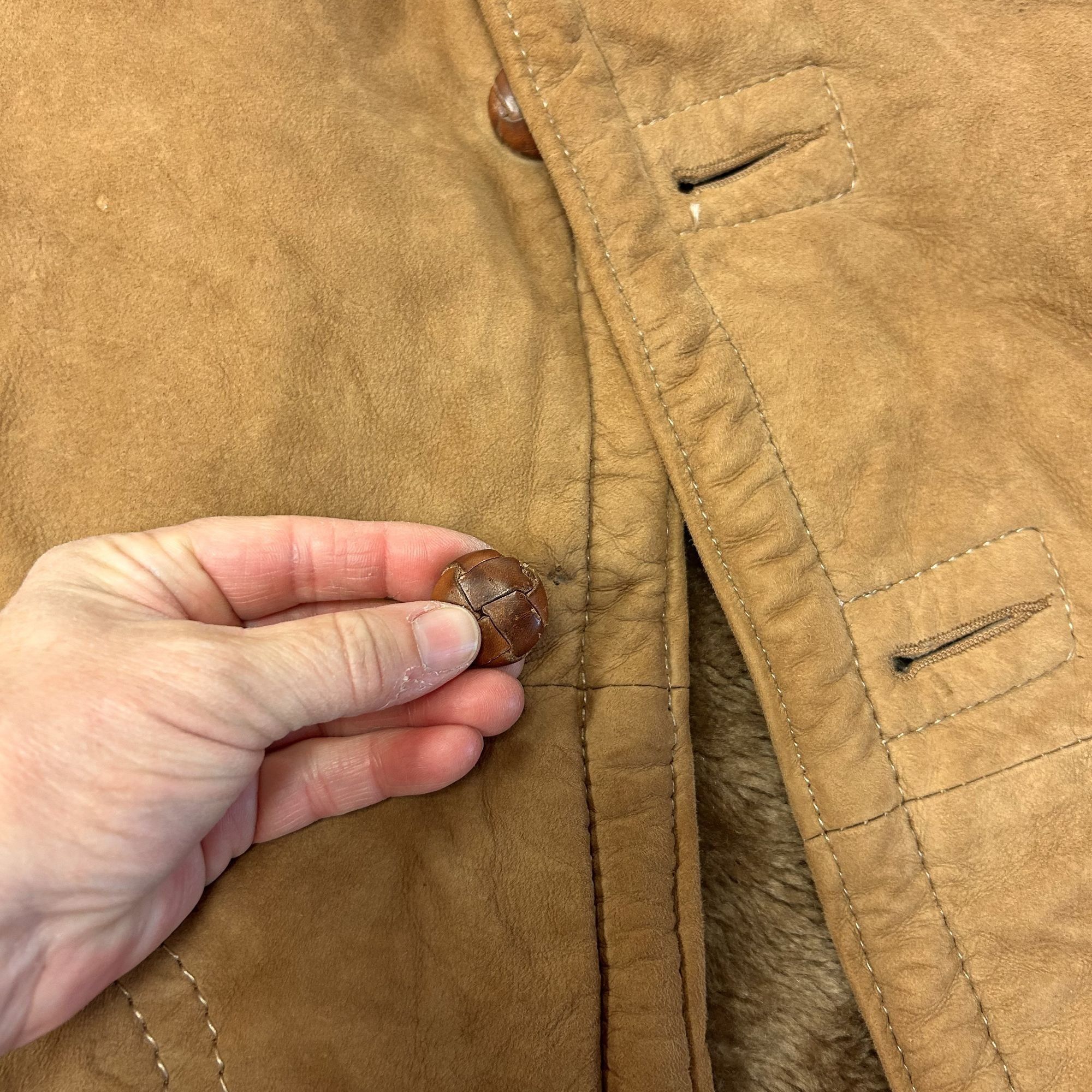 Other 70's Bunker Ramo Borg SHERPA Nubuck Leather Suede Jacket L Size US XL / EU 56 / 4 - 14 Thumbnail