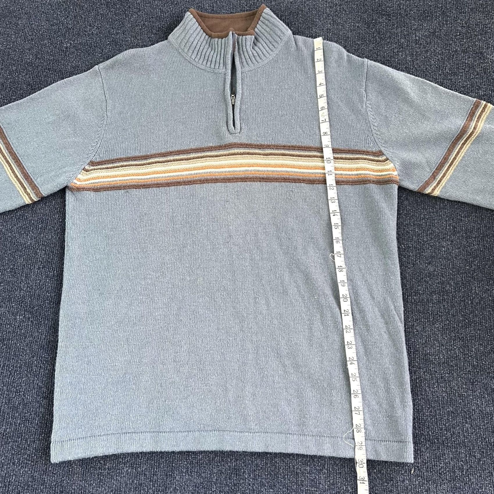 Vintage Columbia Sweater Mens XL Blue Brown Quarter Zip Stripe Knit Pullover Casual Size US XL / EU 56 / 4 - 5 Thumbnail