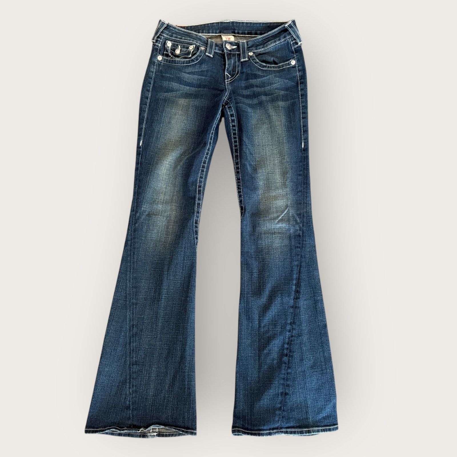 True Religion True Religion Classic Joey World Tour Flap Flare Jeans Size 29" - 3 Thumbnail