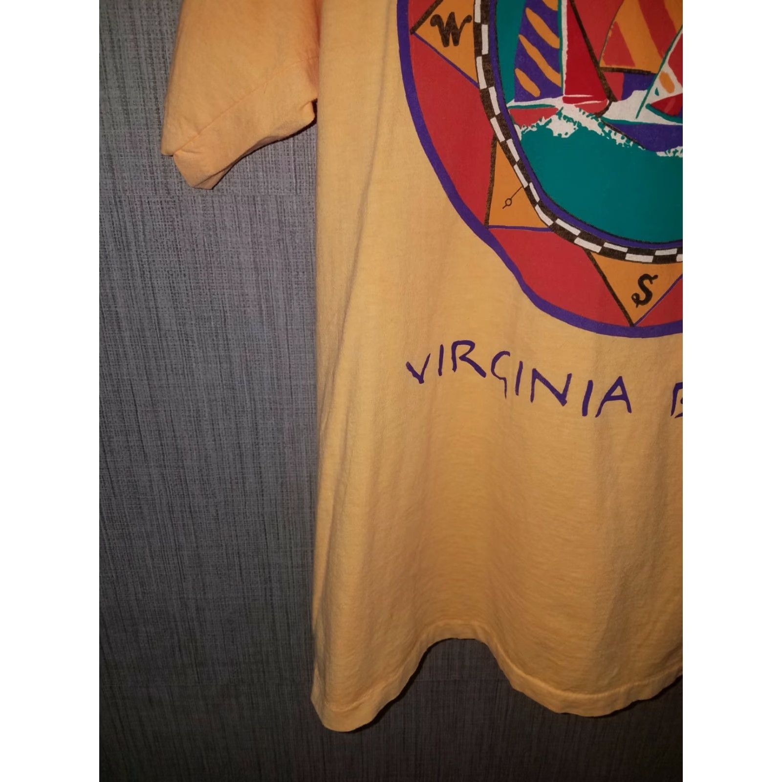 Vintage VTG Kantoo Sport T-Shirt Mens L USA Graphic Stitch Virginia Beach Yellow 100% Cotton Orange Graphic VTG SINGLE STITCH Virginia Beach USA Mens L Size US L / EU 52-54 / 3 - 3 Thumbnail