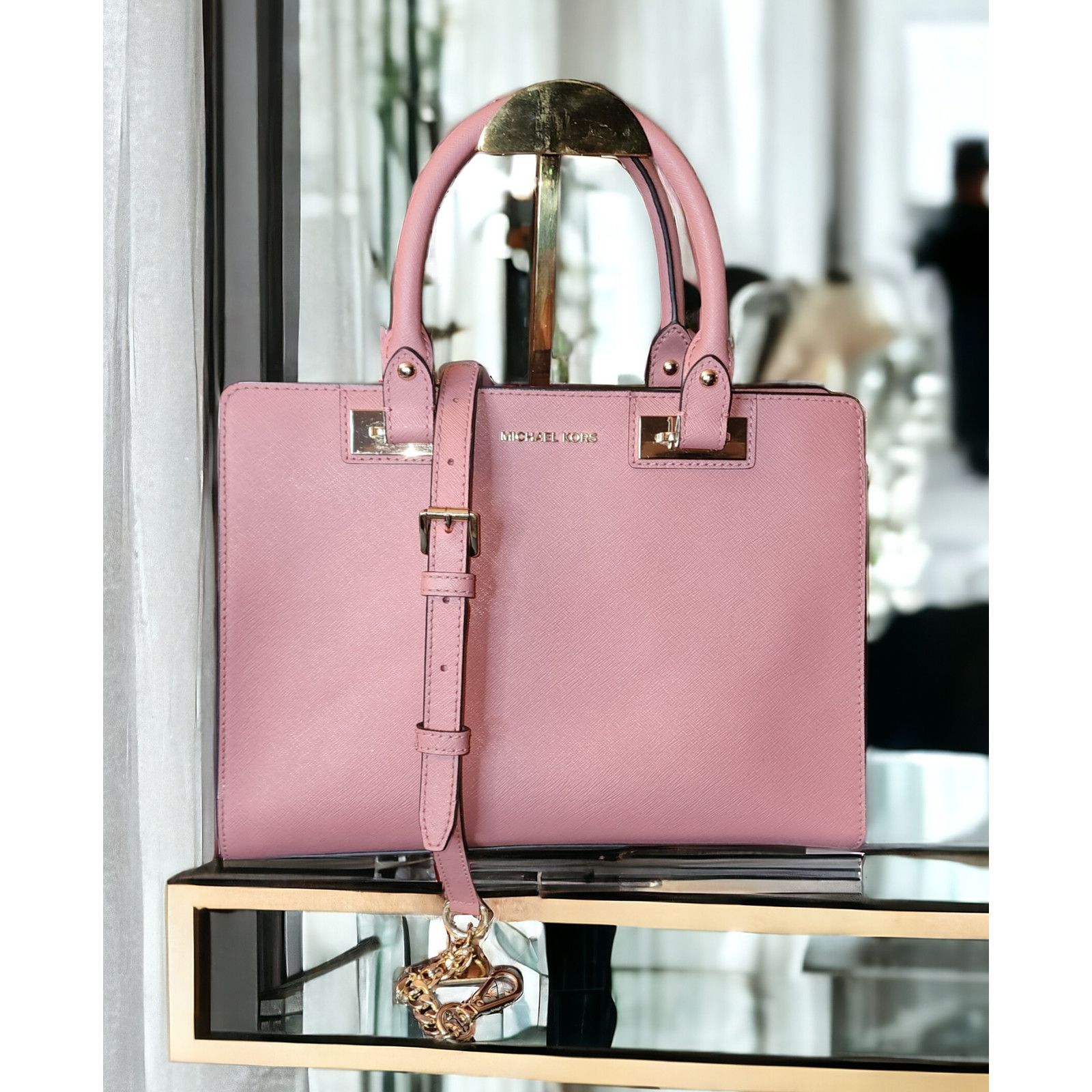 Michael Kors MICHAEL KORS Quinn saffiano leather medium satchel crossbody Size ONE SIZE - 1 Thumbnail