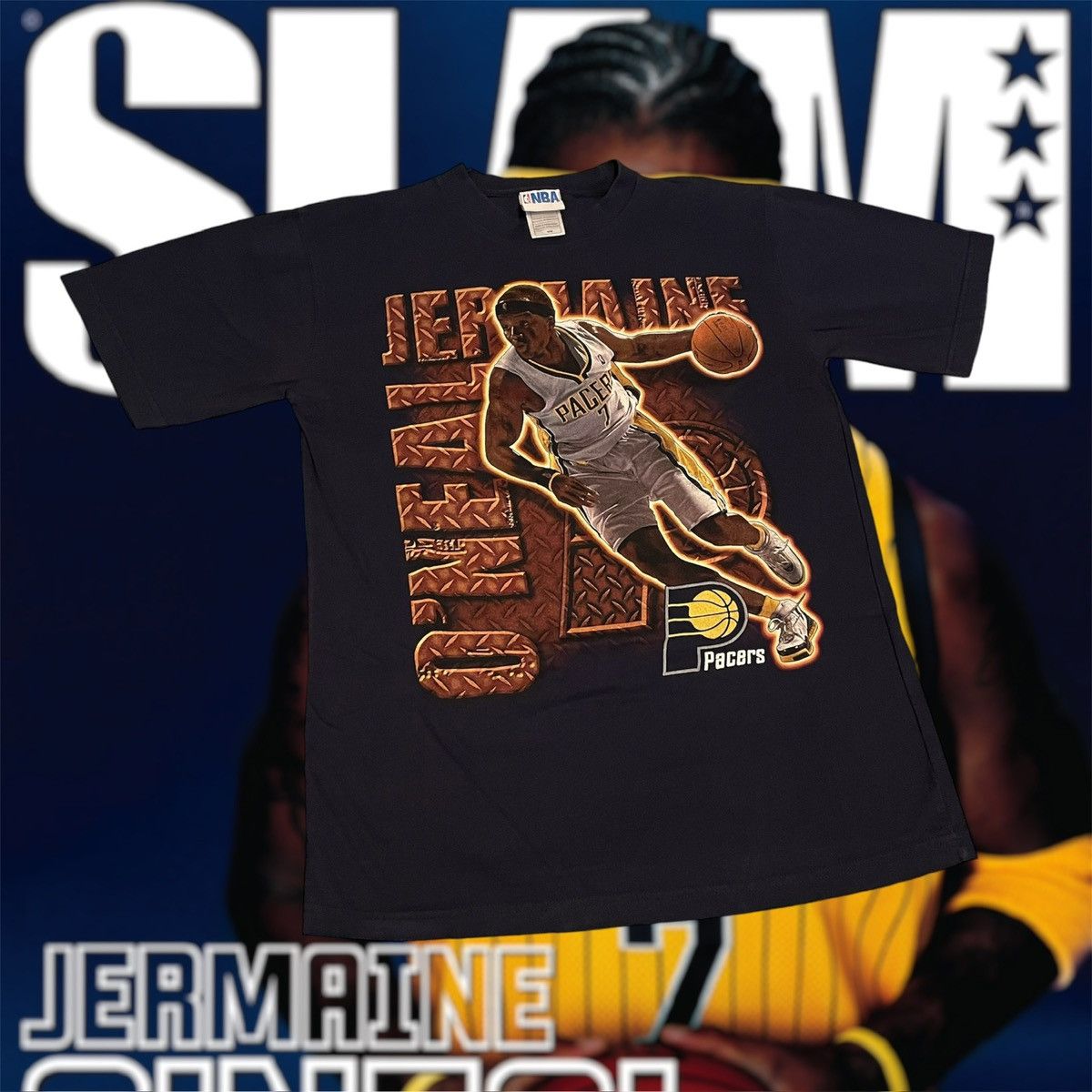 NBA × Vintage Vintage 2000s NBA Jermaine O'Neal Indiana Pacers Tee Size US M / EU 48-50 / 2 - 1 Thumbnail