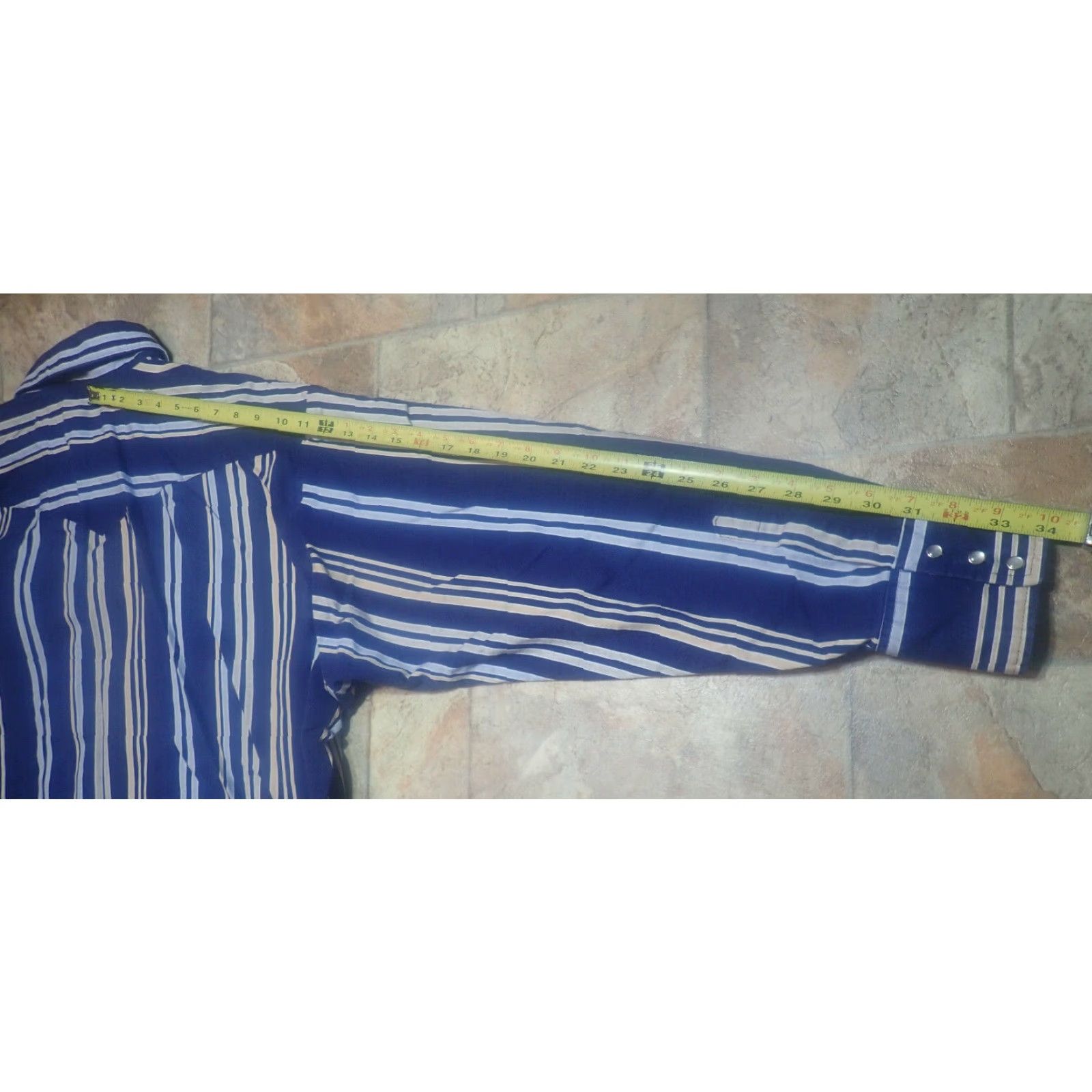 Wrangler VINTAGE Wrangler Blue Striped Cotton Cowboy Pearl Snap Shirt Size XXL Size US XXL / EU 58 / 5 - 8 Thumbnail