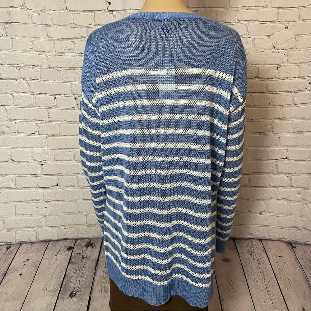 Polo Ralph Lauren NWT New $ 99 Polo Ralph Lauren Linen Blue White Striped Swe Size L / US 10 / IT 46 - 5 Thumbnail
