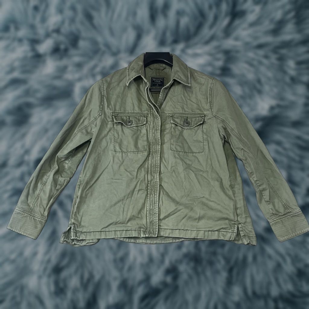 Abercrombie & Fitch Abercrombie & Fitch Y2K Green Full Zip-Button Military Shacket Size M Jacket Men Medium Green Shacket Military Jacket Abercrombie & Fitch Size US M / EU 48-50 / 2 - 1 Thumbnail