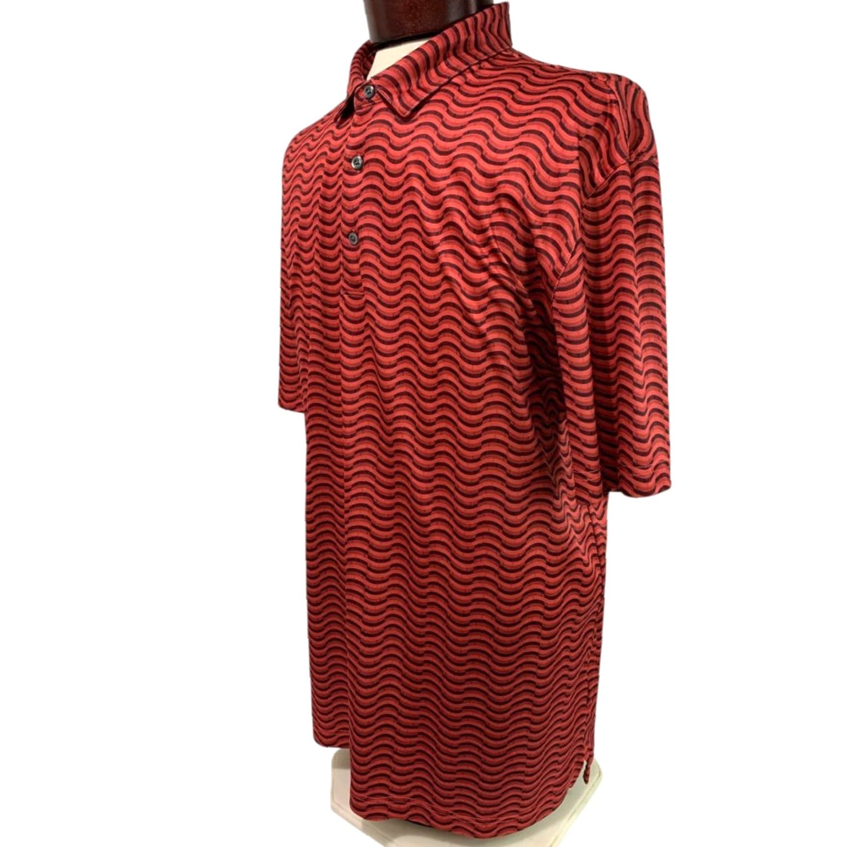 Vintage Greg Norman PlayDry Shirt Mens Polo Golf Red Pattern 2XL Size US XXL / EU 58 / 5 - 2 Thumbnail