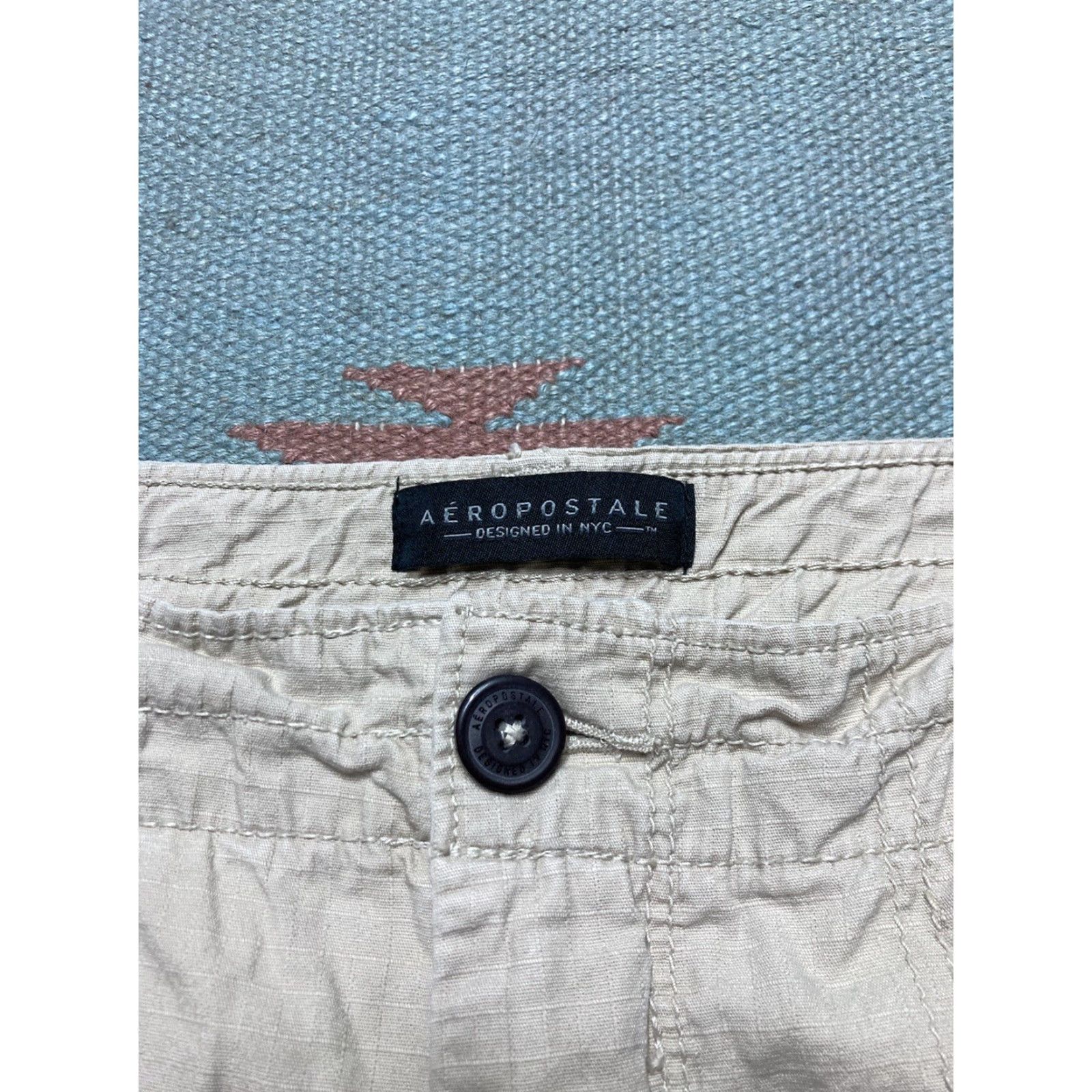 Vintage VINTAGE Aeropostale Cargo Shorts Mens 38 Beige Cotton Ripstop Wide Leg Baggy Skater Size US 38 / EU 54 - 7 Thumbnail