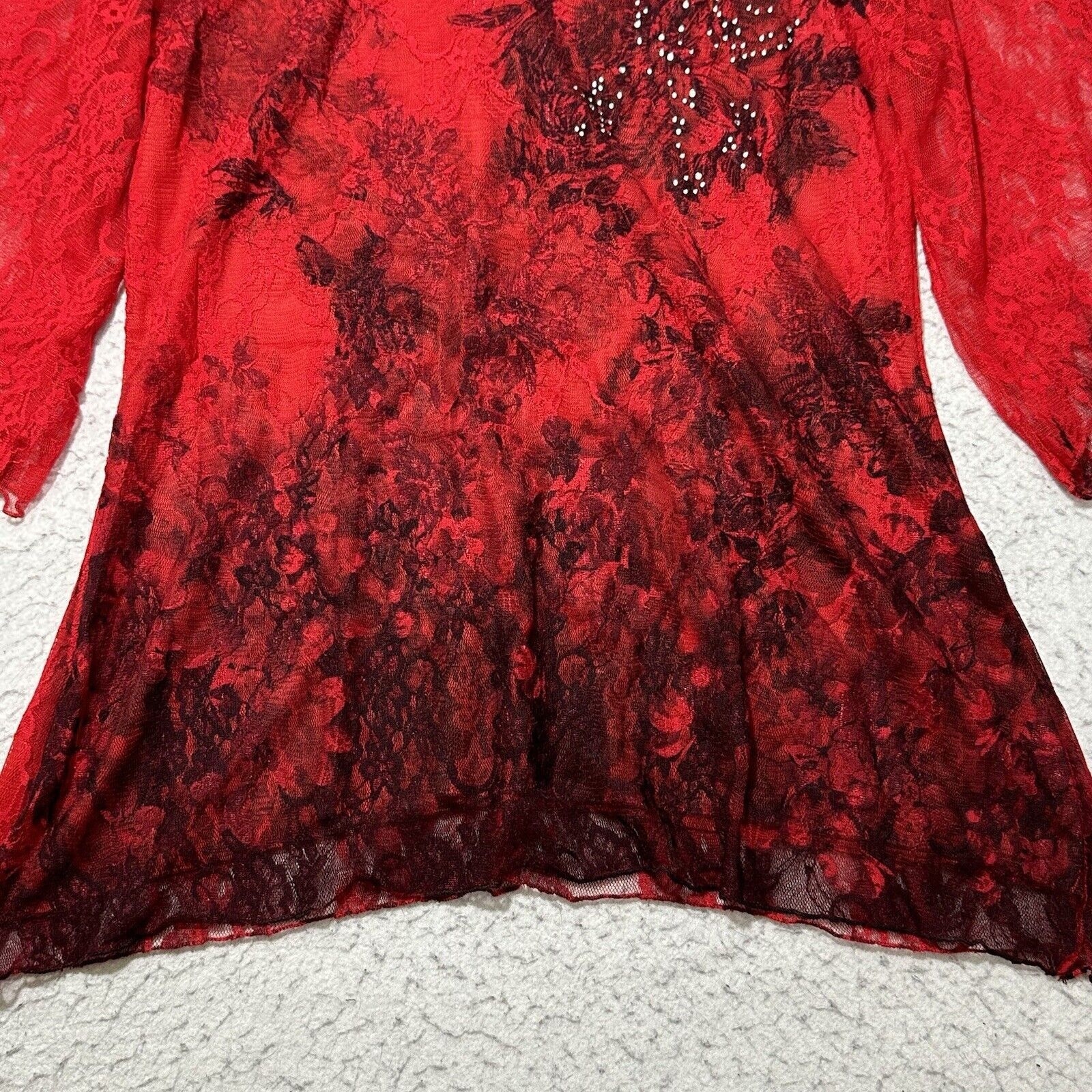 Vintage Vintage Brittany Black Small Red Black Embellished Blouse Size S / US 4 / IT 40 - 6 Thumbnail