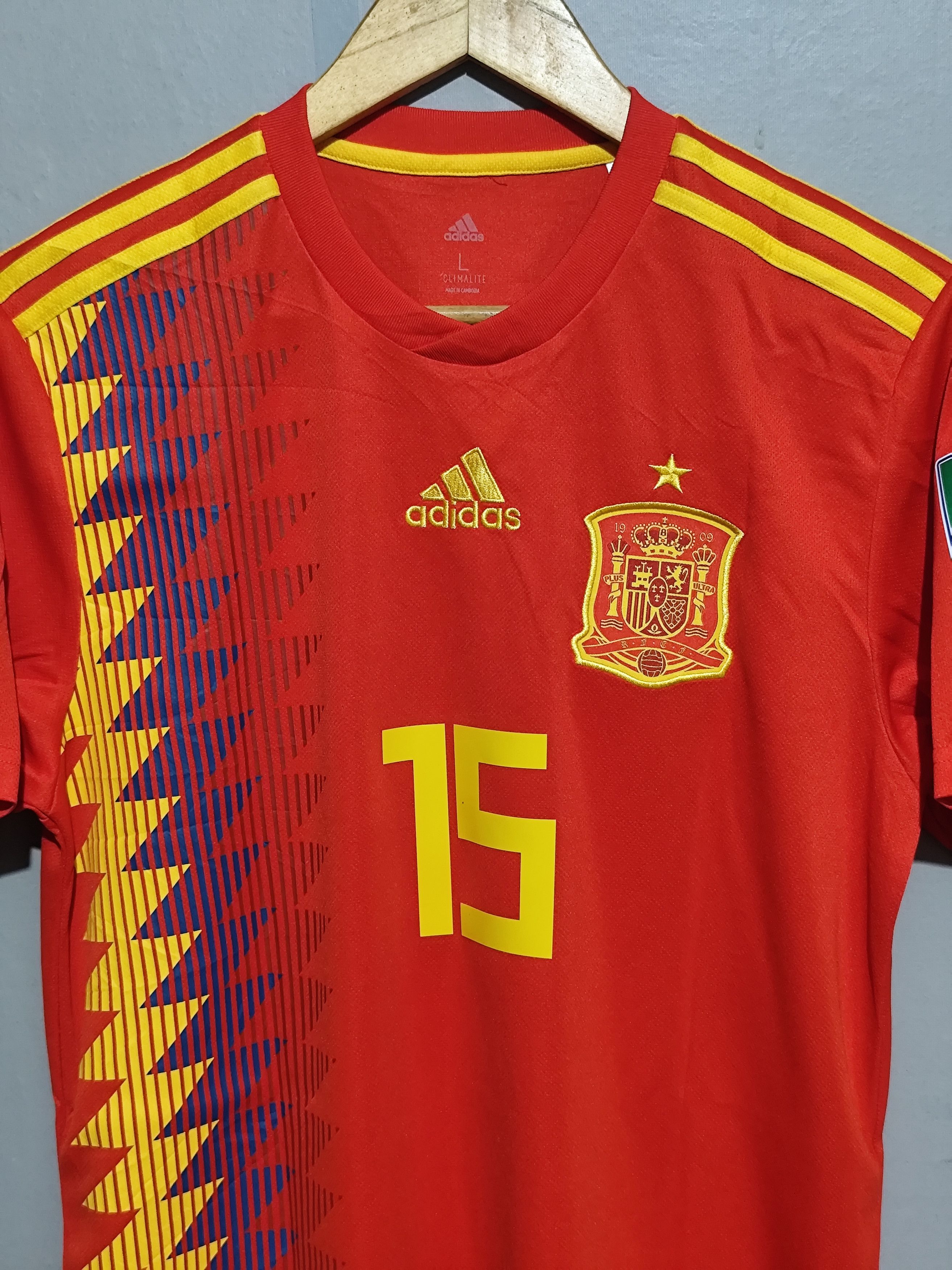 Adidas Adidas x Spain #15 Ramos World Cup 2018 Home Jersey Size US L / EU 52-54 / 3 - 2 Thumbnail