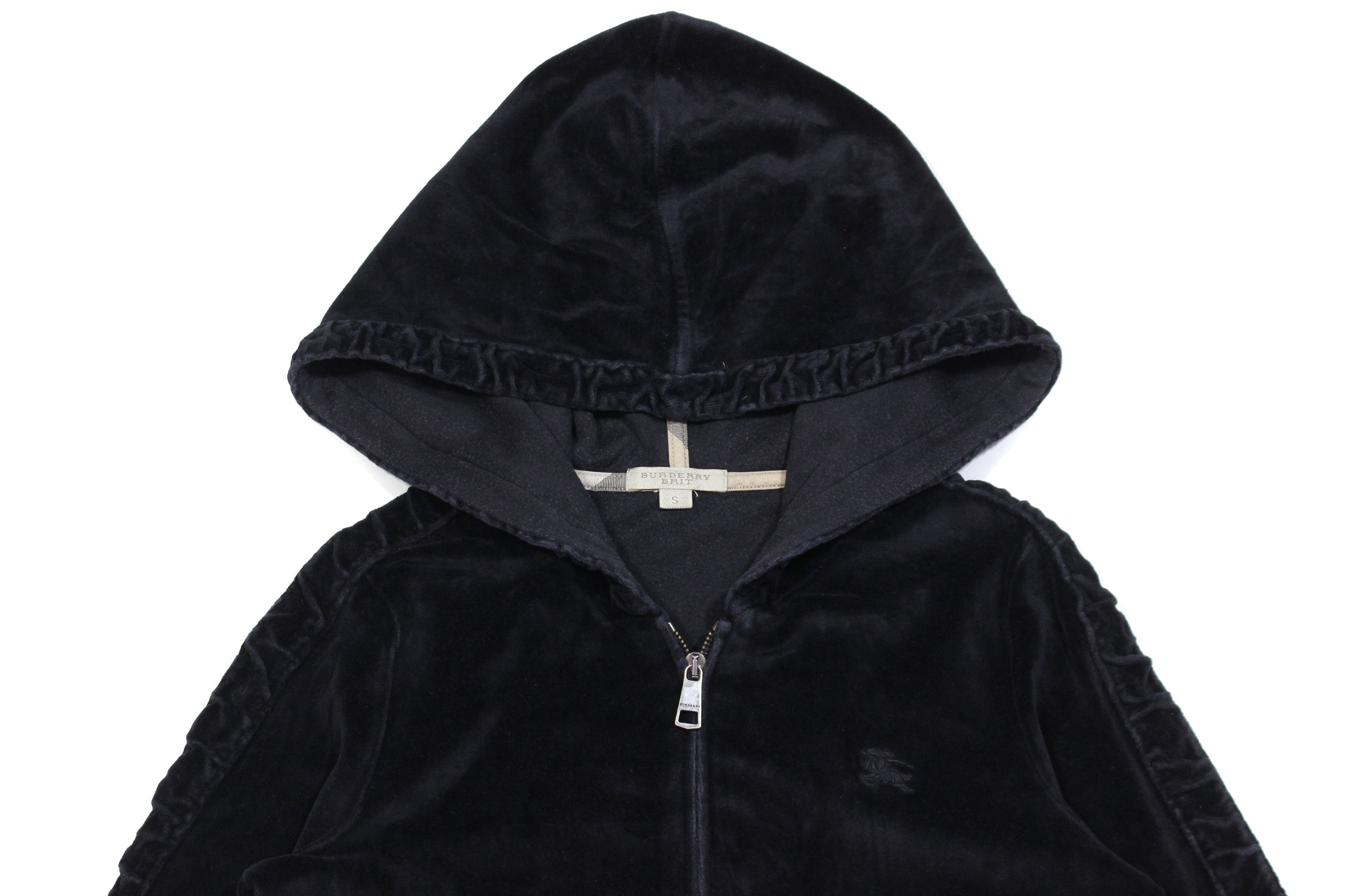 Burberry Brit Logo Velour Zip Hoodie Size S / US 4 / IT 40 - 3 Thumbnail