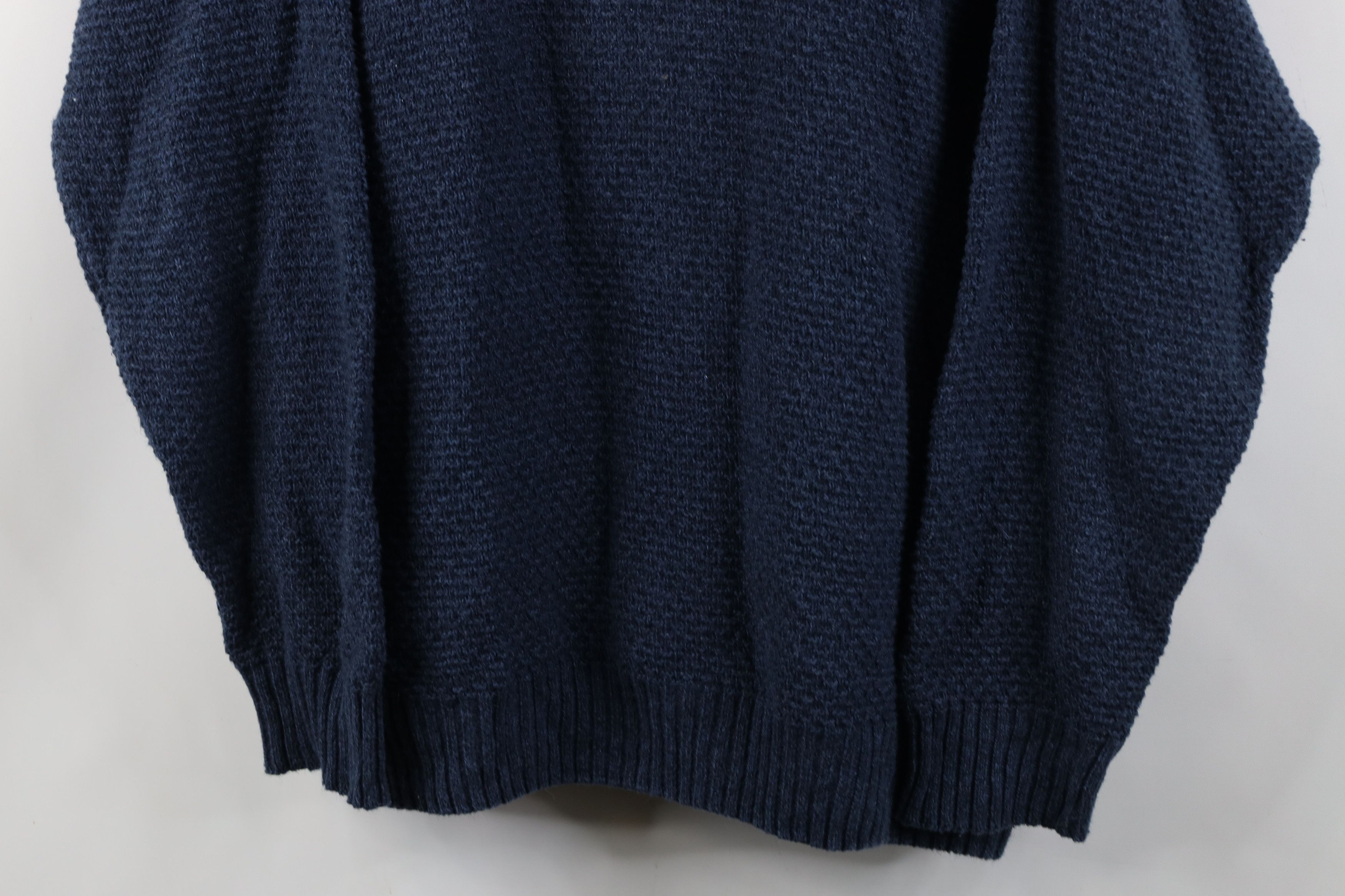 Woolrich Woolen Mills Vintage 90s Woolrich Blank Thermal Knit Henley Sweater Blue Size US XL / EU 56 / 4 - 3 Thumbnail