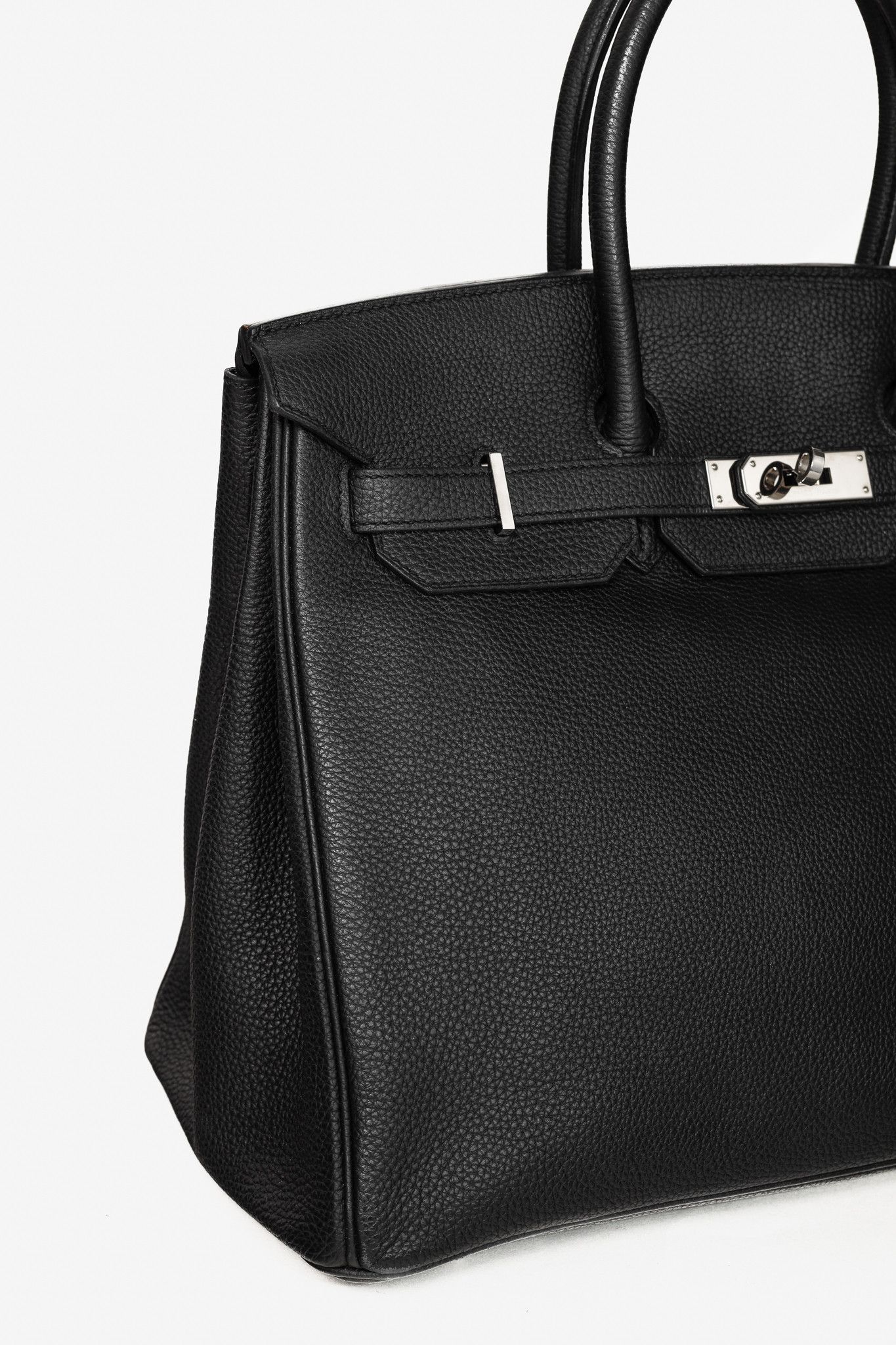 Hermes Hermes Birkin 35 Black Taurillon Clemence Leather Tote Size ONE SIZE - 9 Thumbnail