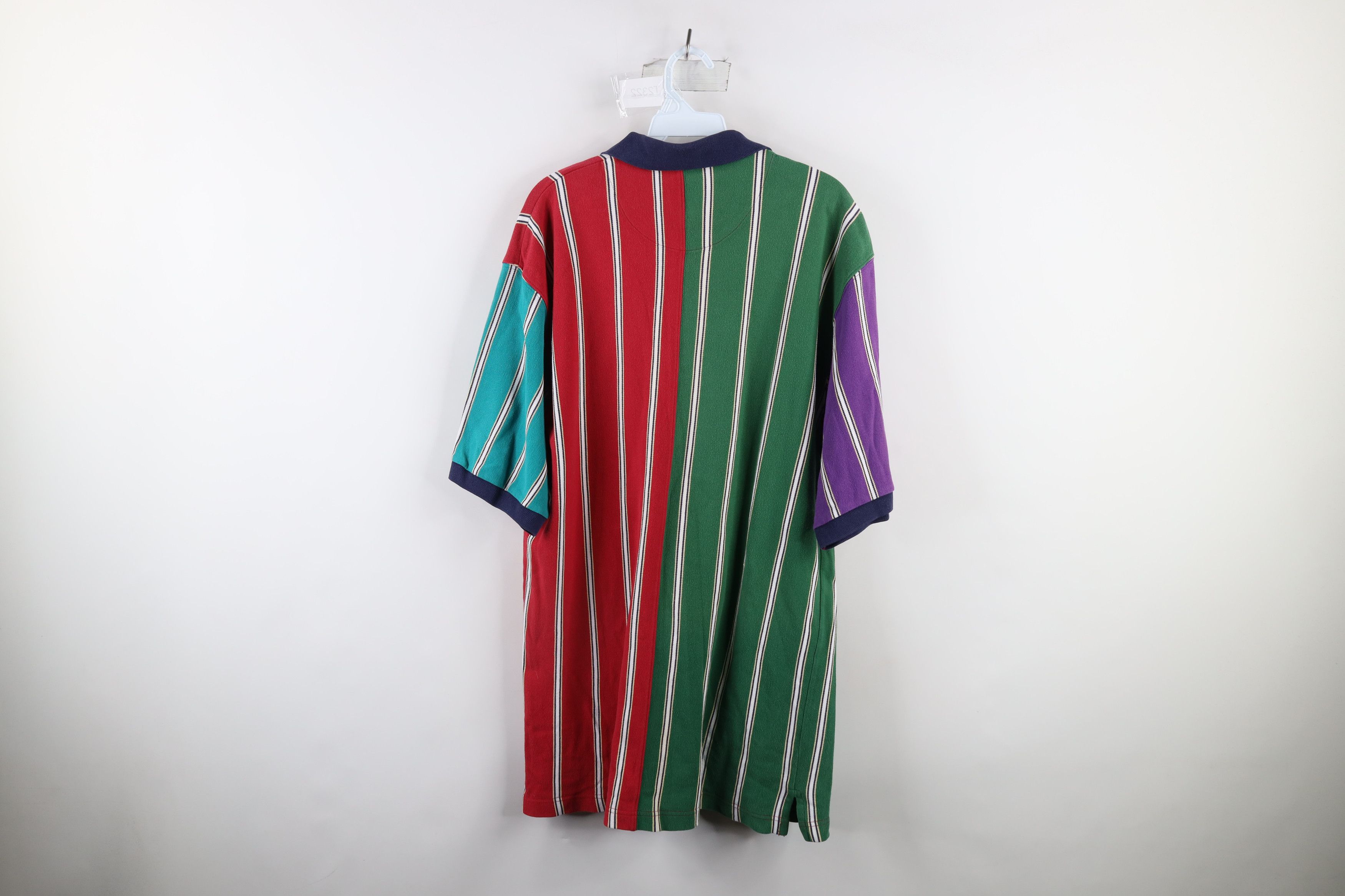 Ralph Lauren Vintage 90s Chaps Ralph Lauren Rainbow Striped Rugby Polo Size US L / EU 52-54 / 3 - 8 Thumbnail