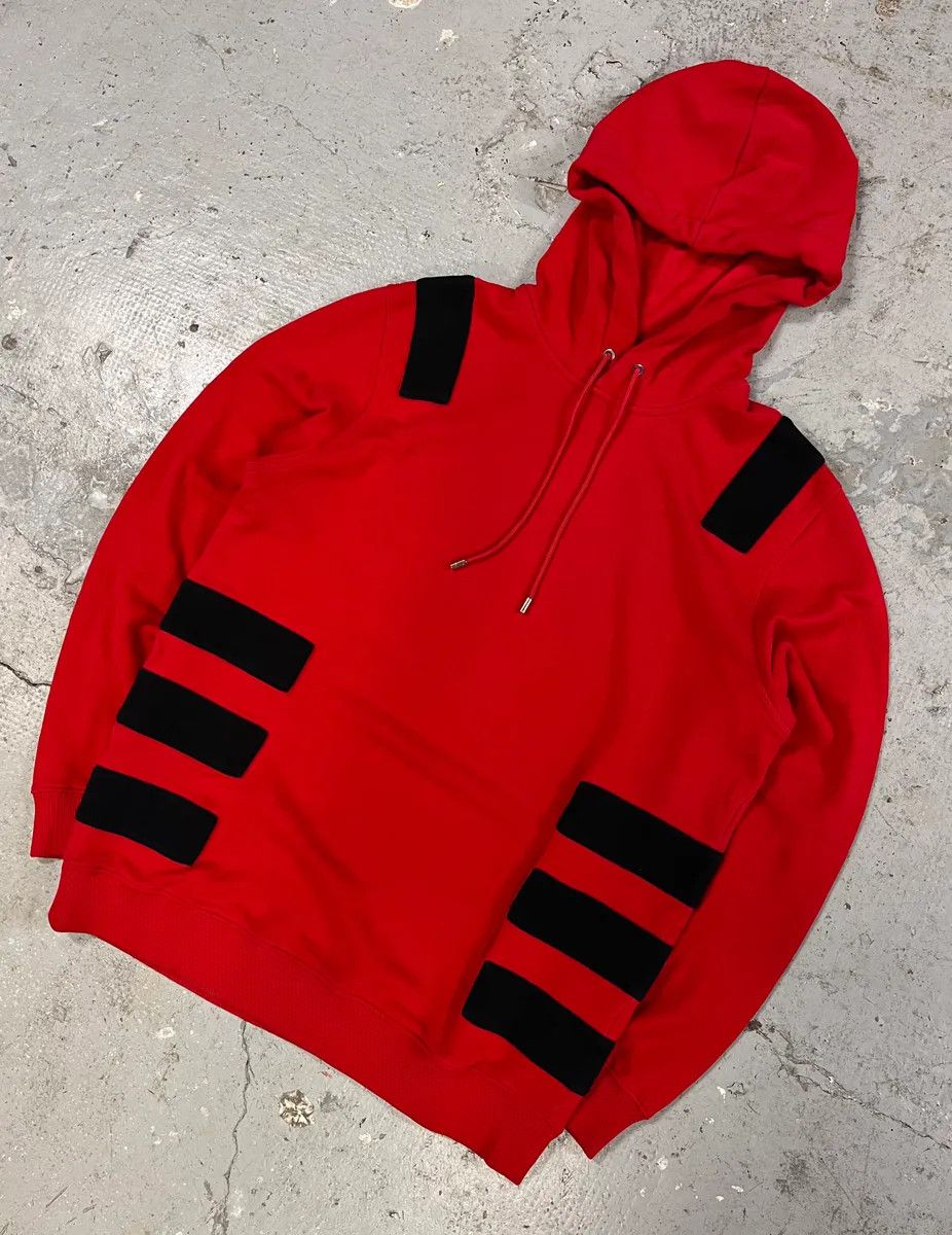 AW2017 Givenchy Black Padded Red Contemporary Hoodie by Riccardo Tisci