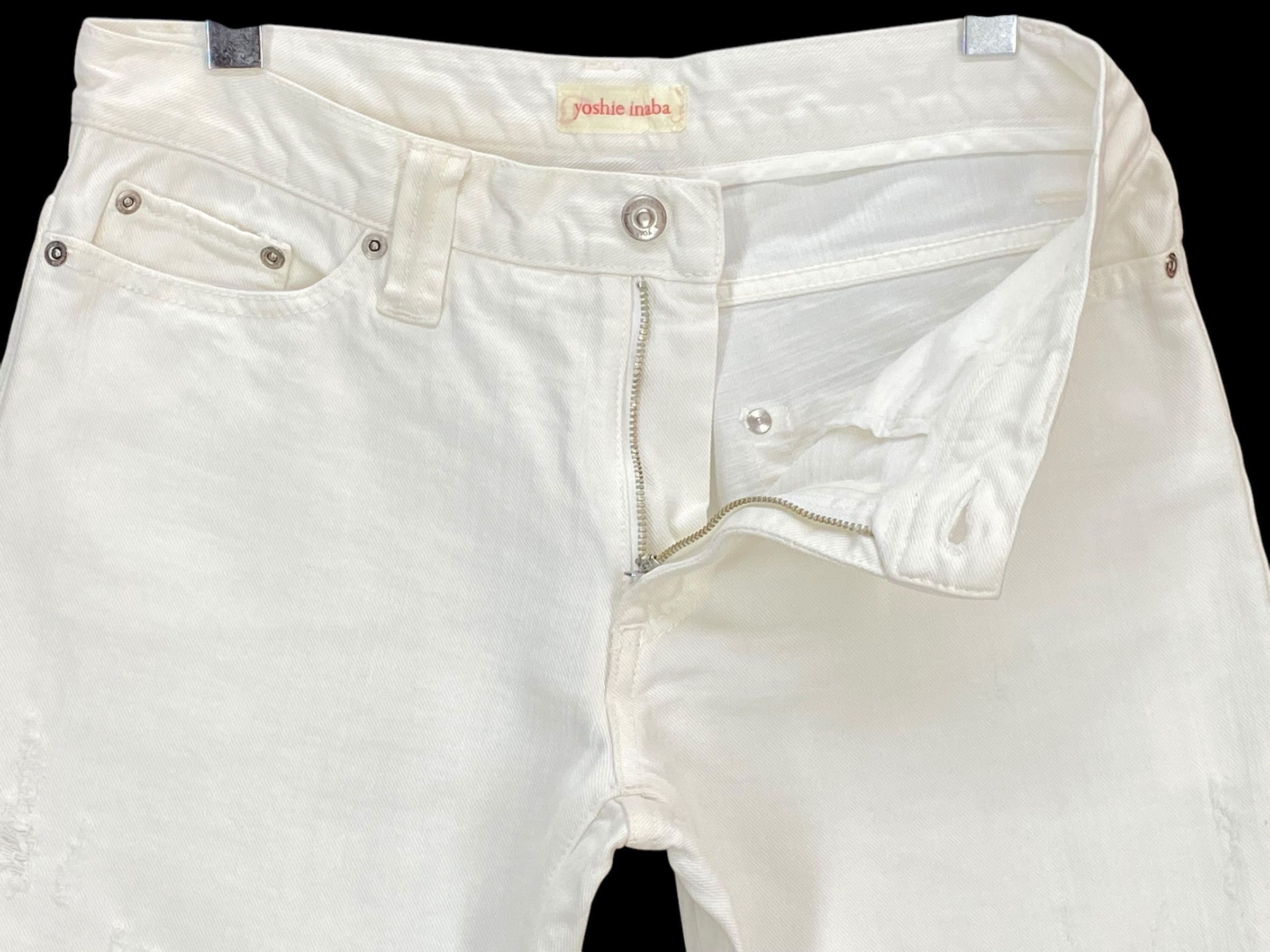 Japanese Brand Yoshie Inaba Denim White Jeans Vintage Distressed Denim Size US 31 - 7 Thumbnail