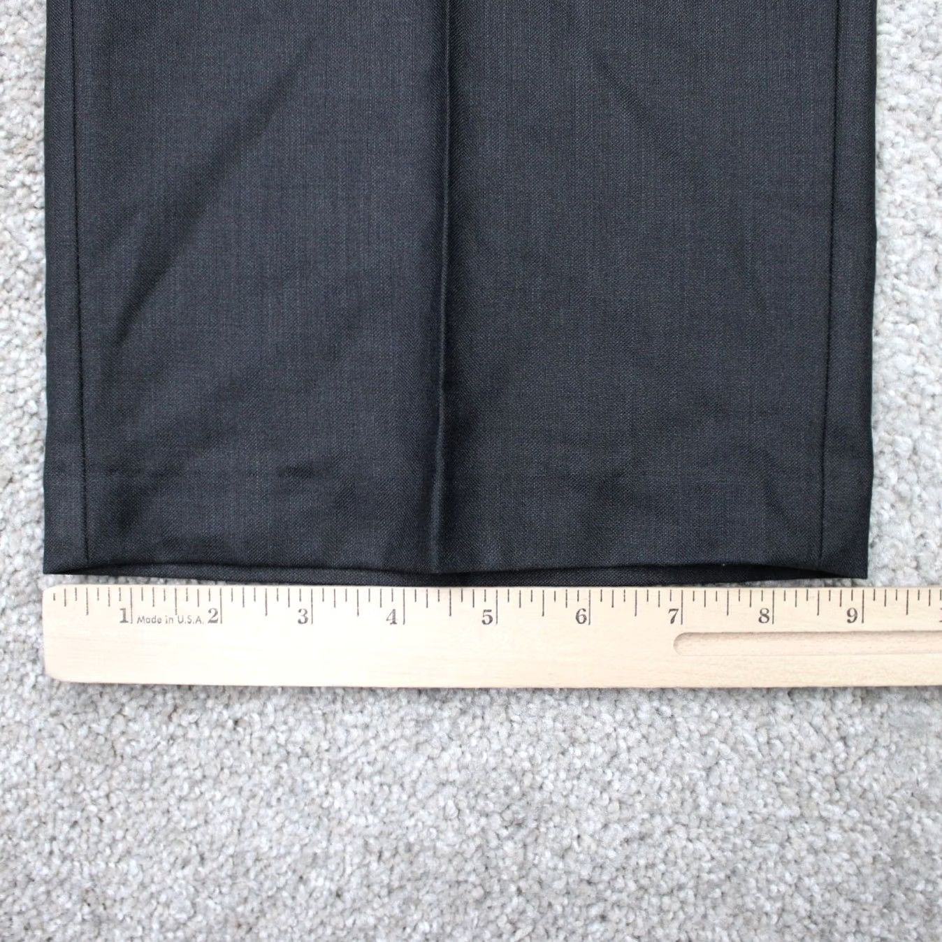 Liz Claiborne Claiborne Pants Mens 36 x 34 Black Pleated No Iron Sharkskin Dress Pants Regular Rise 10-12 In Cuffed Knit Linen Blend Wool Polyester Rayon Size US 36 / EU 52 - 4 Thumbnail