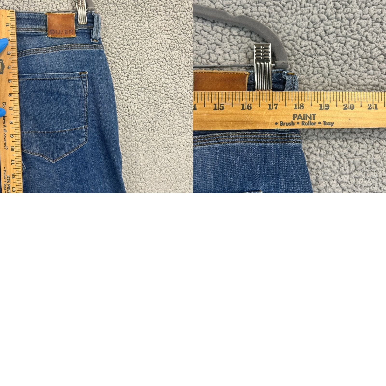 DUER DU/ER Jeans Blue Denim L2X Relaxed Taper Stretch 36x31 Men Size US 36 / EU 52 - 8 Thumbnail