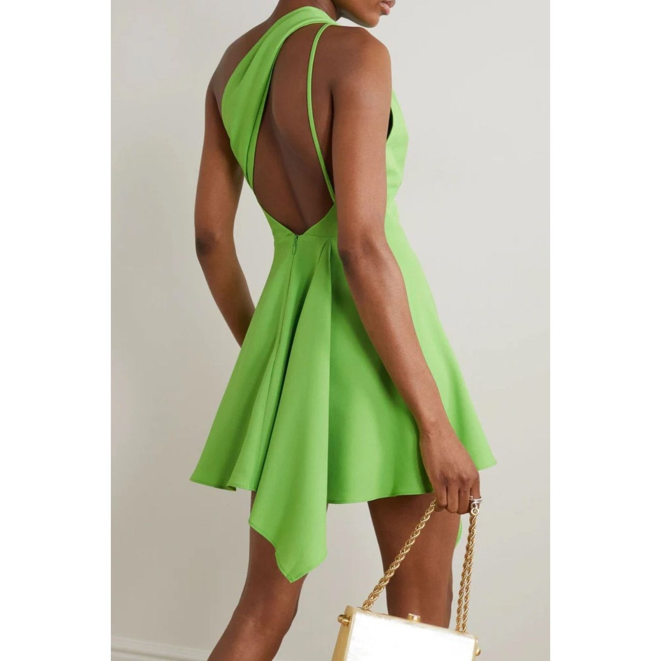 danica patrick green dress today Celestine & Mae GAIA MIDI DRESS IN SMOKE GREEN main image 0
