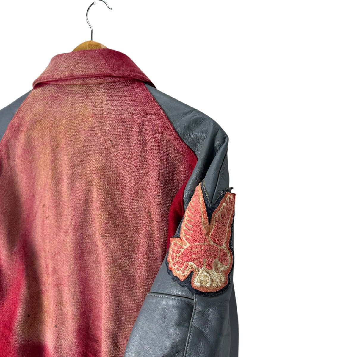 Delong 🌟DELONG SUN FADED LETTERMAN VARSITY LEATHER JACKET Size US M / EU 48-50 / 2 - 5 Thumbnail