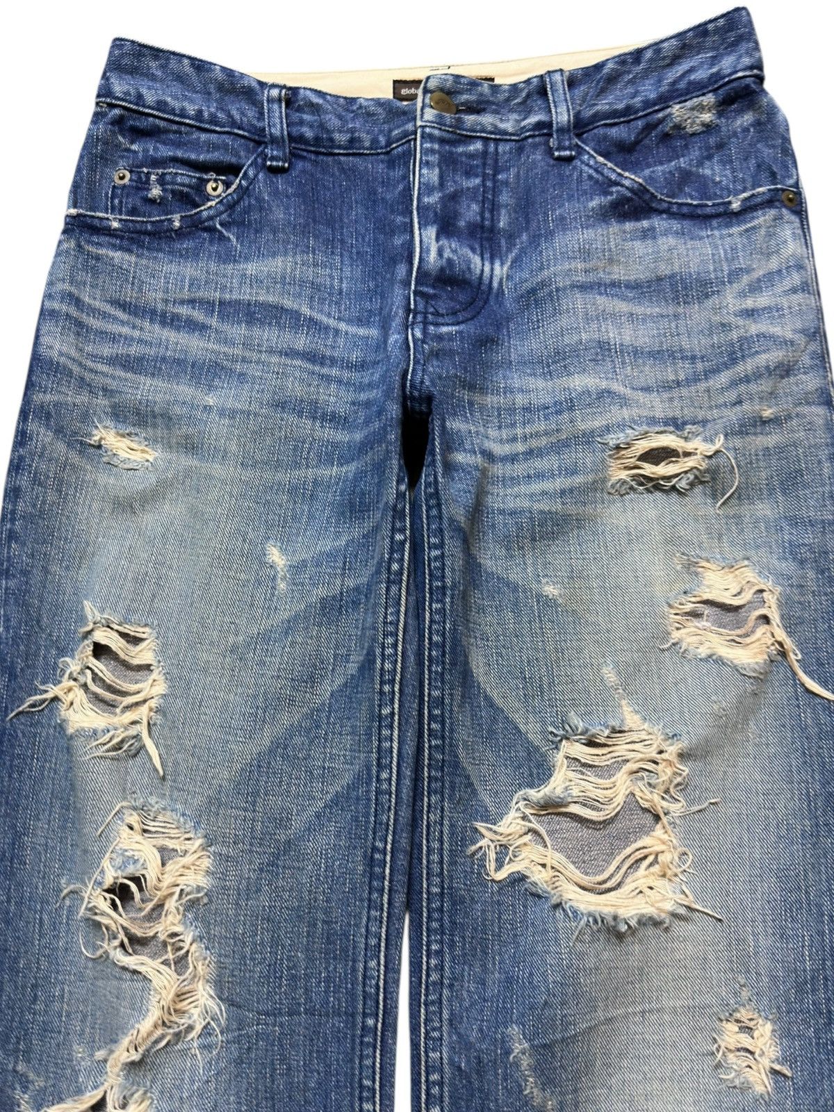 Chaos Gone Global Vintage Global Rythme Essence Ripped Distressed Denim Size US 29 - 2 Thumbnail