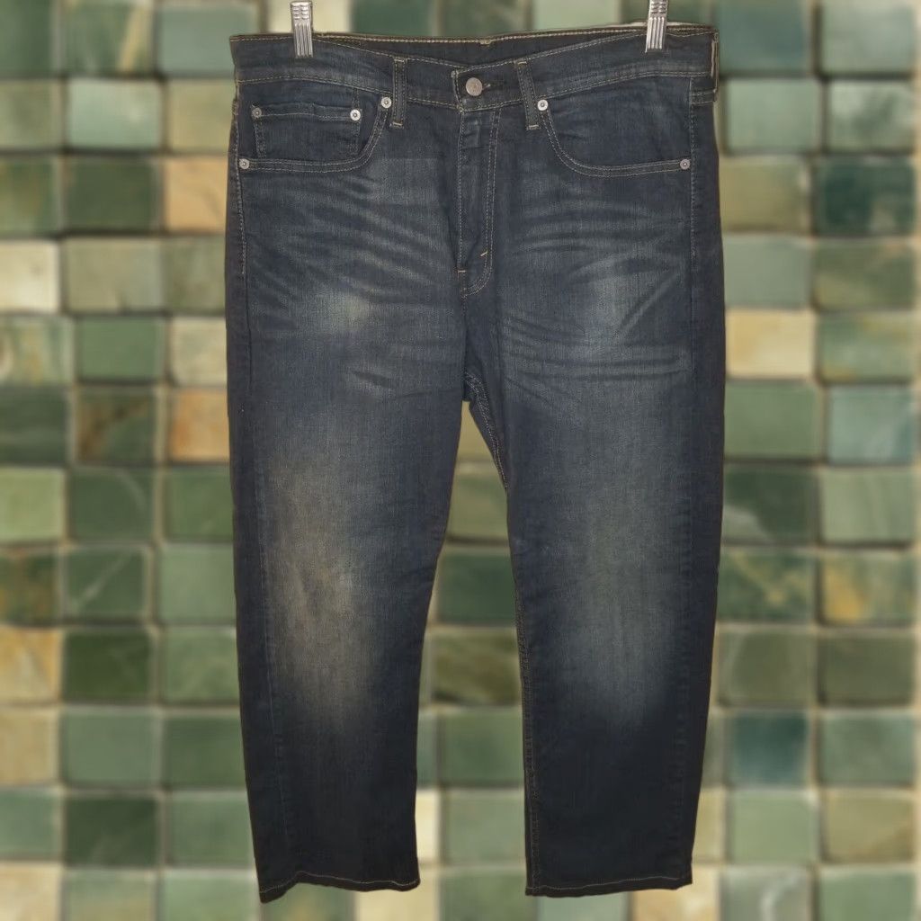 Levi's VINTAGE (if applicable) – Levi's 505 Jeans – Jeans – Men – 34x30 – Distressed Straight Blue Denim – Levi's 505 – 34x30 Mens Jeans Size US 34 / EU 50 - 1 Thumbnail