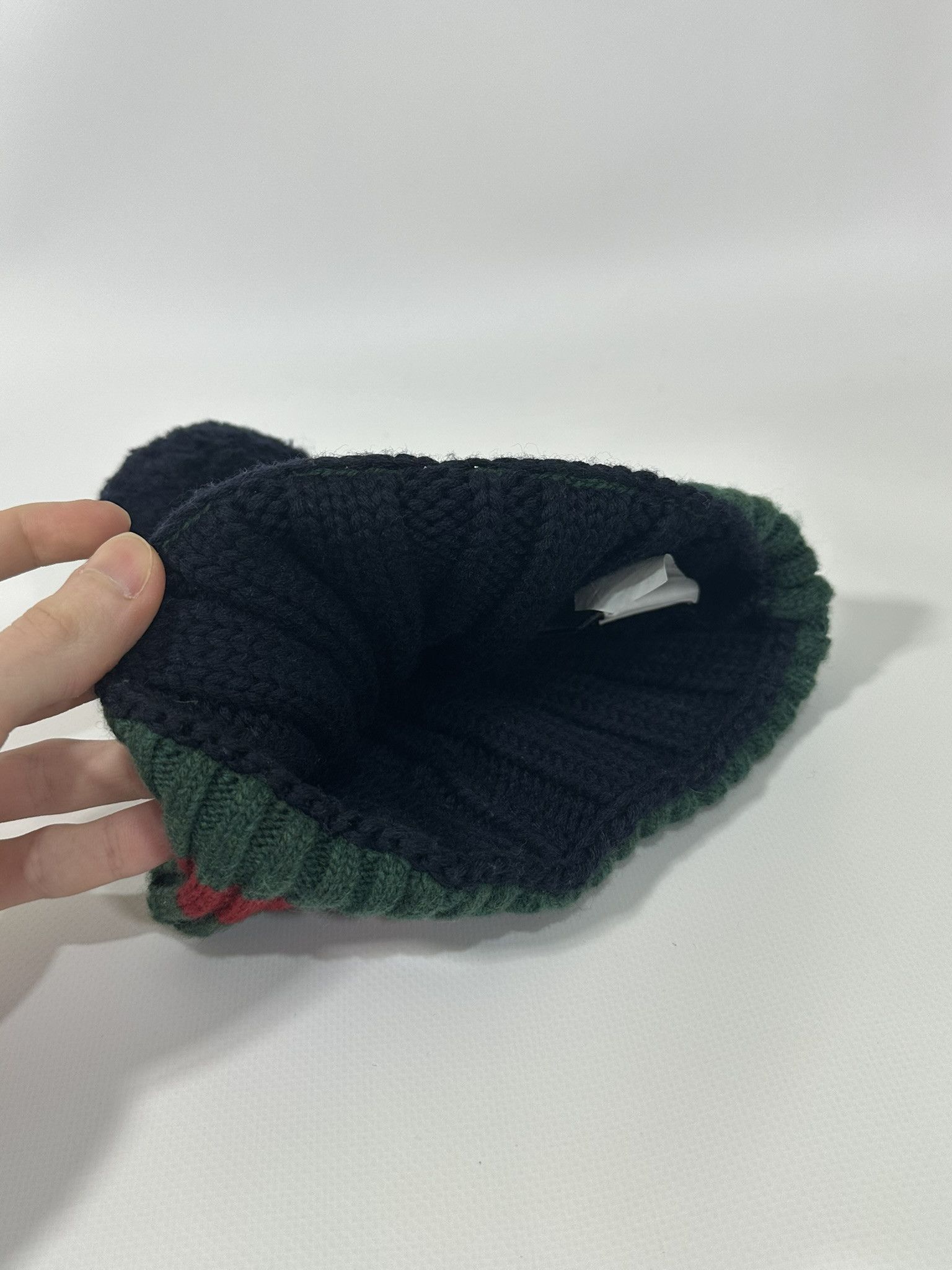 Gucci Gucci Beanie Winter Hat Knit Web Logo Pompom Dark Navy Size ONE SIZE - 6 Thumbnail
