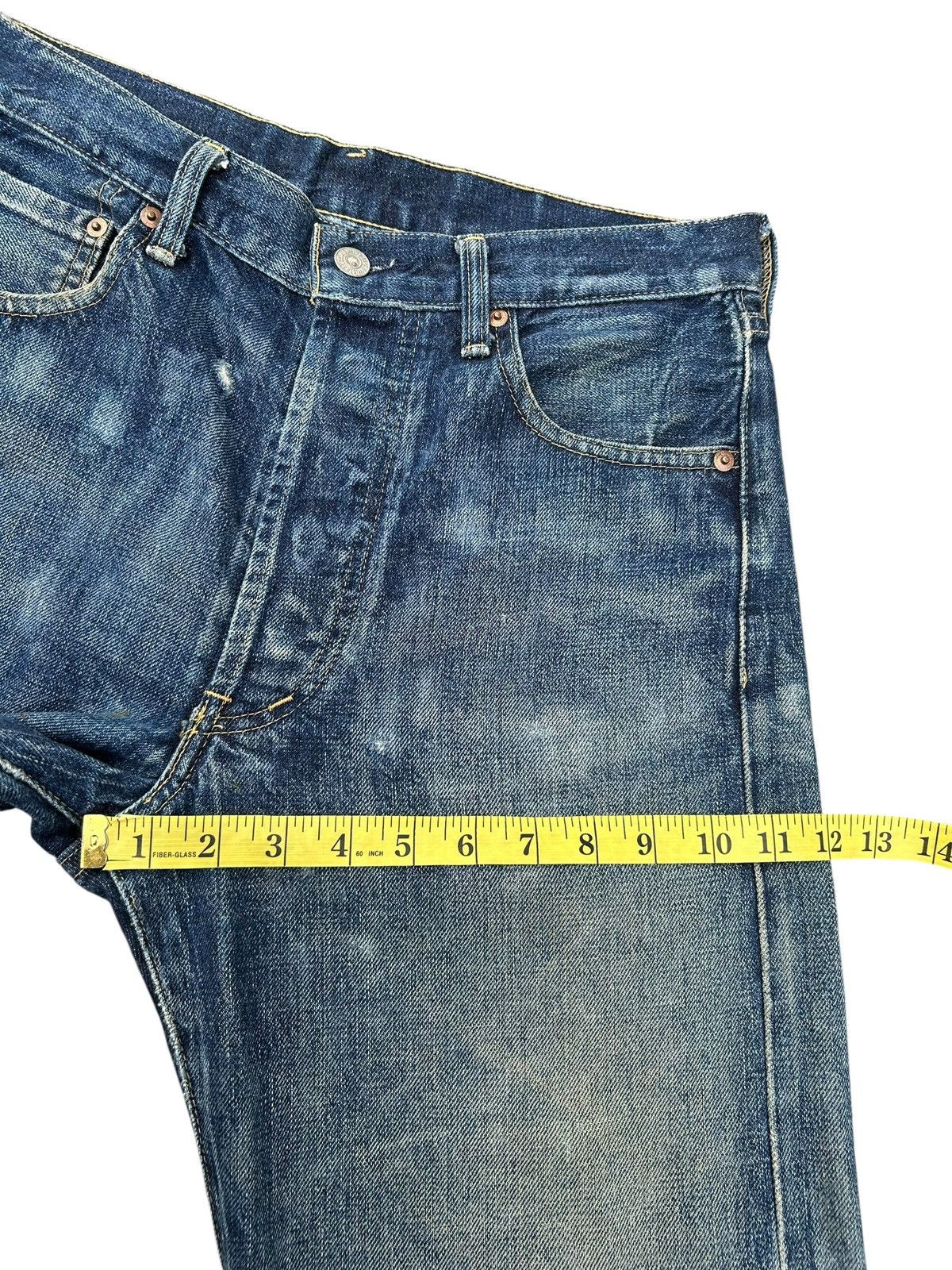 Kapital Vintage Levis big E Selvedge Distressed Denim Jeans Size US 30 / EU 46 - 22 Thumbnail
