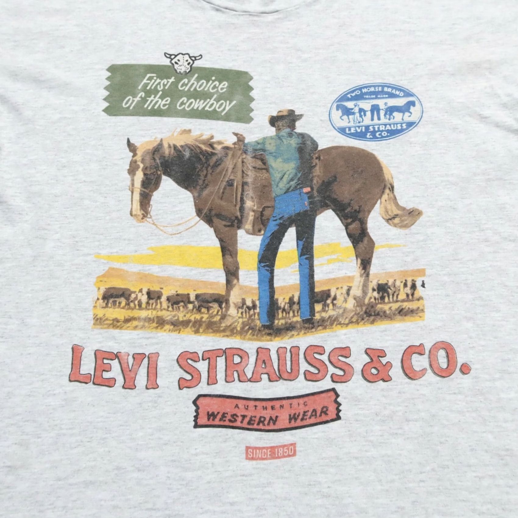 Levi's VINTAGE Levi's Western Shirt Mens Large Heather Grey 90s Big E Advertising Size US L / EU 52-54 / 3 - 2 Thumbnail