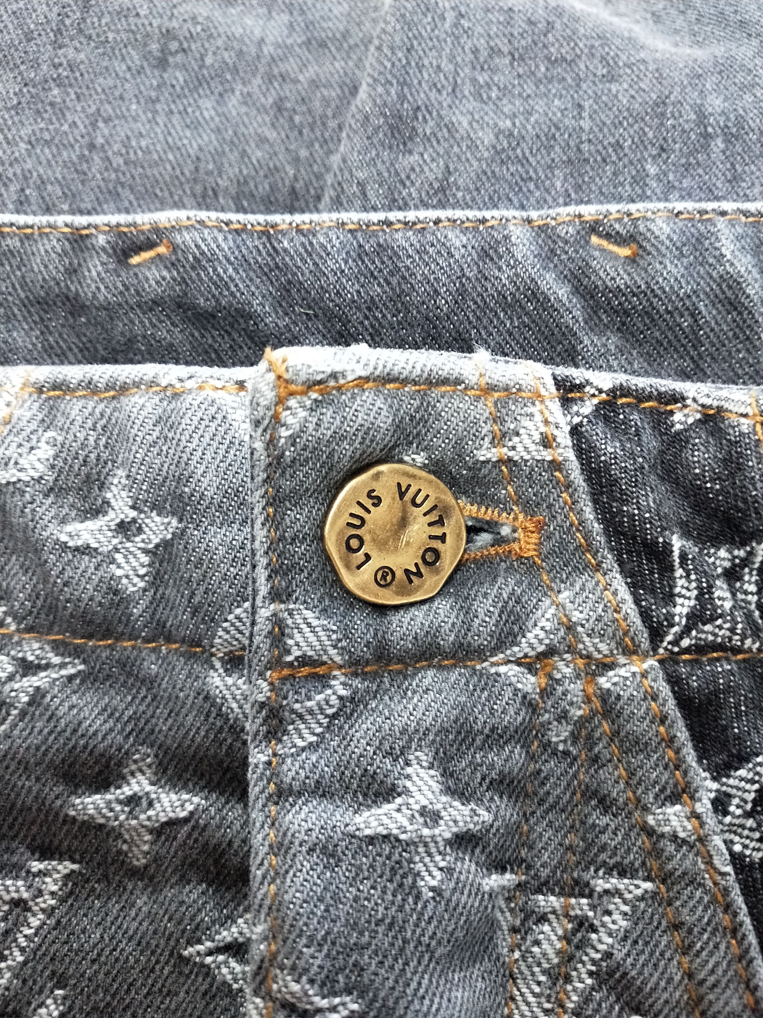 Louis Vuitton Monogram Flower Denim Jeans Size US 33 - 4 Thumbnail