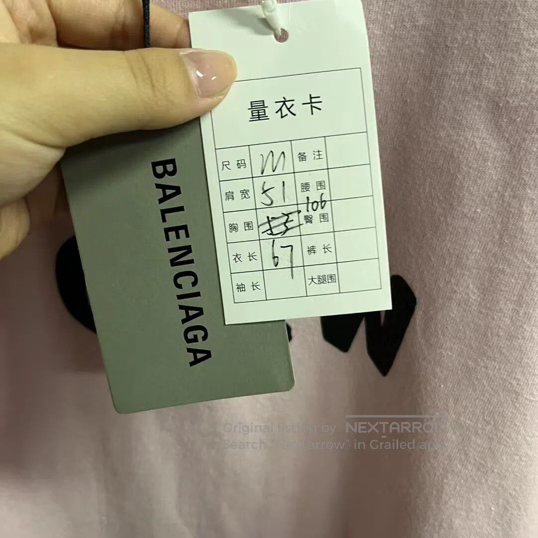 Balenciaga Balenciaga Pink Crew letter-printed short-sleeved T-shirt| Size M / US 6-8 / IT 42-44 - 4 Thumbnail