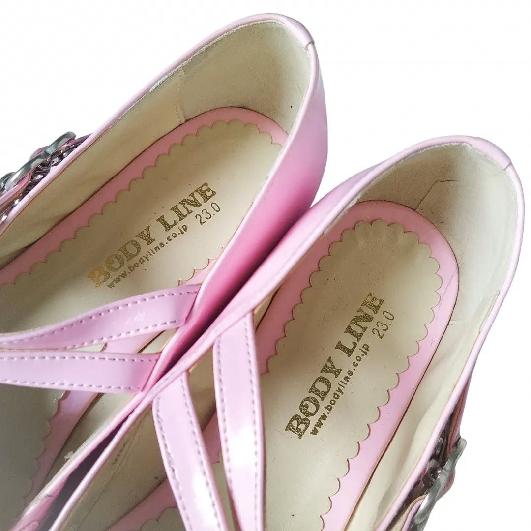Japanese Brand Bodyline archive pink mary janes with a heart shaped buckle Size US 5 / IT 35 - 5 Thumbnail
