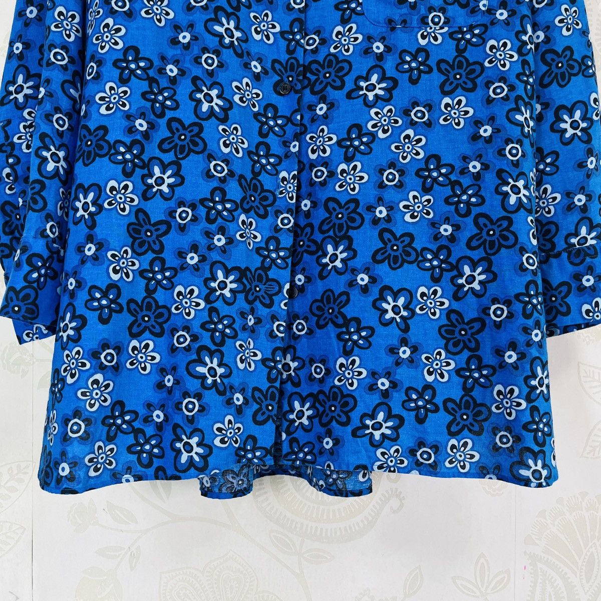 Marni MARNI X Uniqlo Japan Blue Flowers Shirts Buttons Up Size L Size US L / EU 52-54 / 3 - 10 Thumbnail