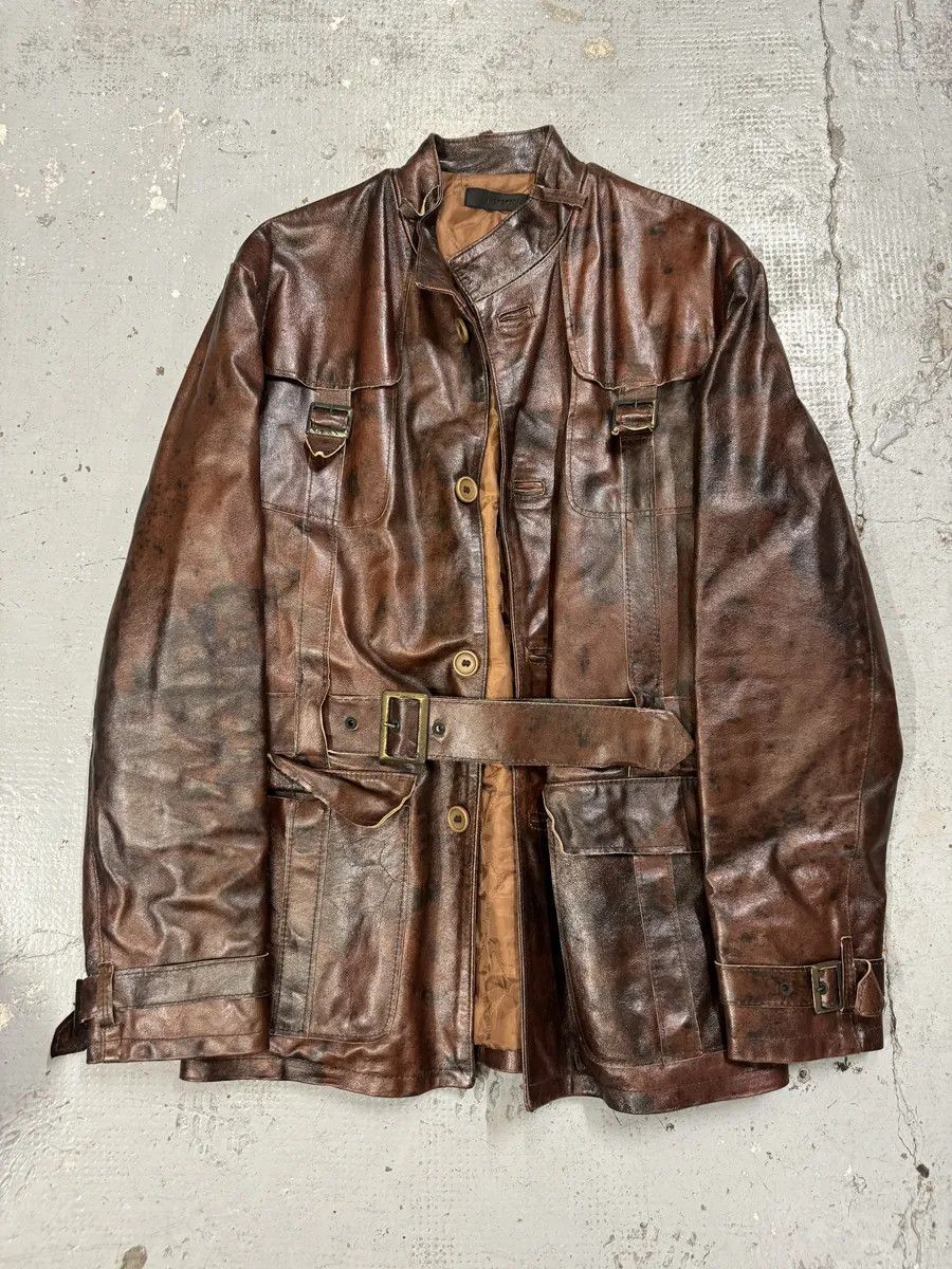 Imperial 2000s Imperial Obscur Brown Leather Straps Jacket Size US M / EU 48-50 / 2 - 9 Thumbnail