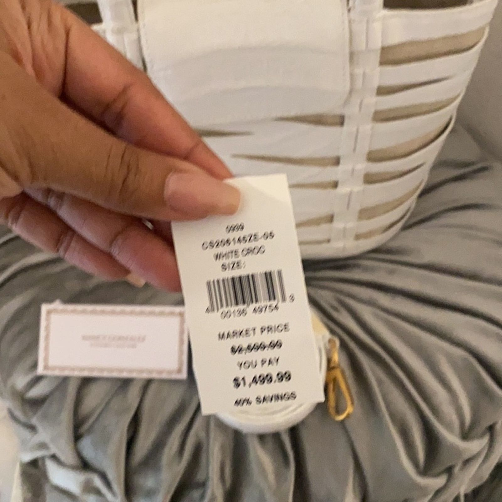 Nancy Gonzalez Retail $2500 NWT Nancy Gonzalez White Crocodile Mini Tote Size ONE SIZE - 4 Thumbnail