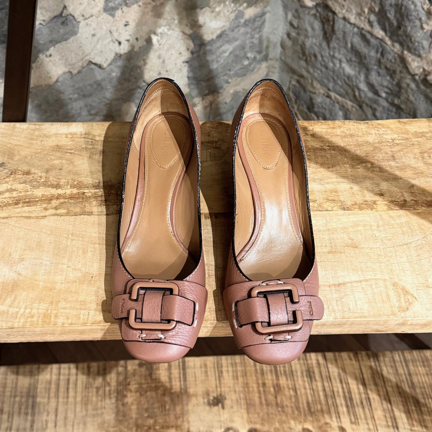 Chloe Chloé Brown C Buckle Wedge Pumps Size US 7 / IT 37 - 2 Thumbnail