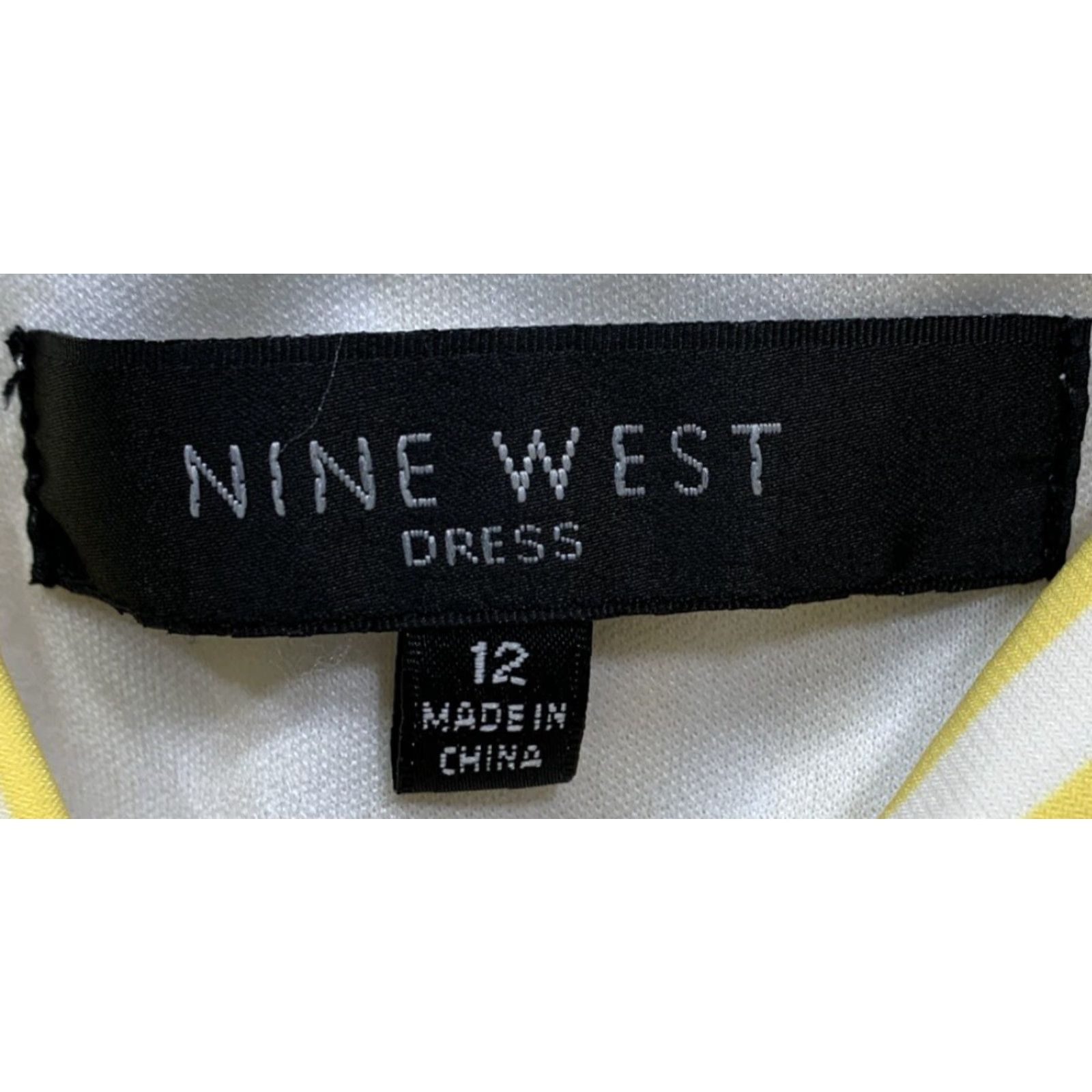 Nine West Nine West Women's Dress Size 12 Yellow White Stripe Fit & Flare Lined Zipper Knee Length Shirt Womens 12 Yellow & White Stripe Fit & Flare Size XL / US 12-14 / IT 48-50 - 7 Thumbnail