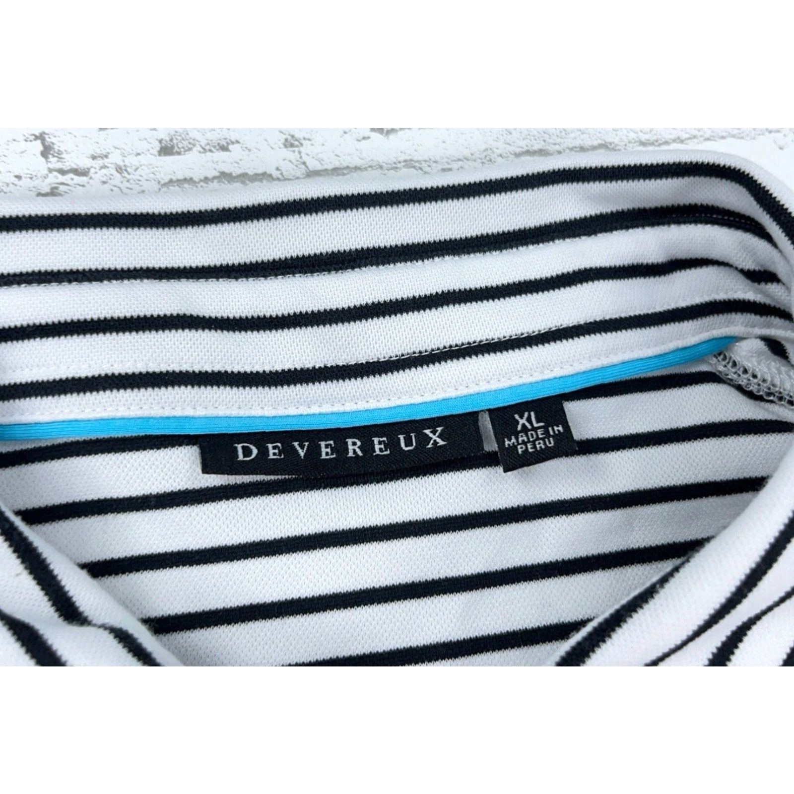 Vintage Devereux Polo Shirt Men XL Black White Performance Golf Tennis Basic Adult Polo Shirt XL Black White Men Regular Short Sleeve Striped Pattern Size US XL / EU 56 / 4 - 3 Thumbnail
