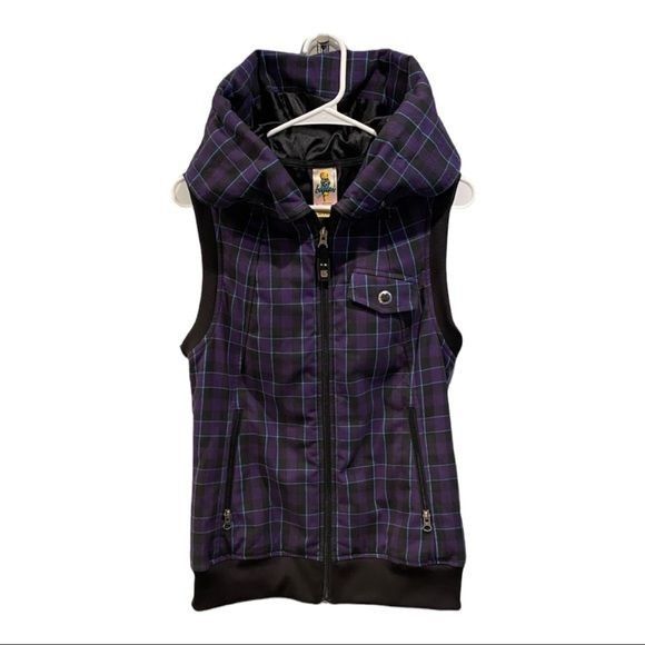 Burton Burton Ho Chi Minh Purple Plaid Dry Ride Hooded Vest Large N Size L / US 10 / IT 46 - 14 Thumbnail