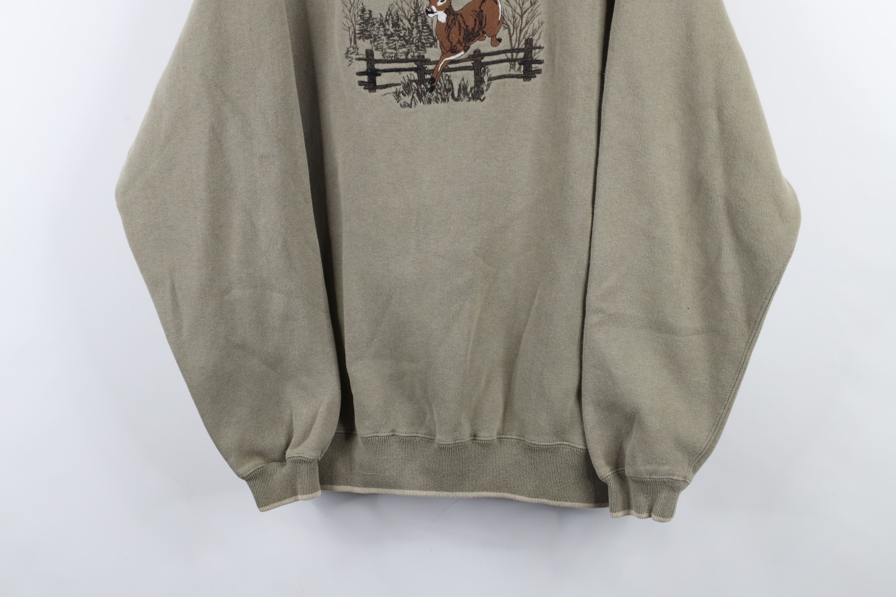 Vintage Vintage 90s Streetwear Nature Deer Buck Crewneck Sweatshirt Size US L / EU 52-54 / 3 - 3 Thumbnail