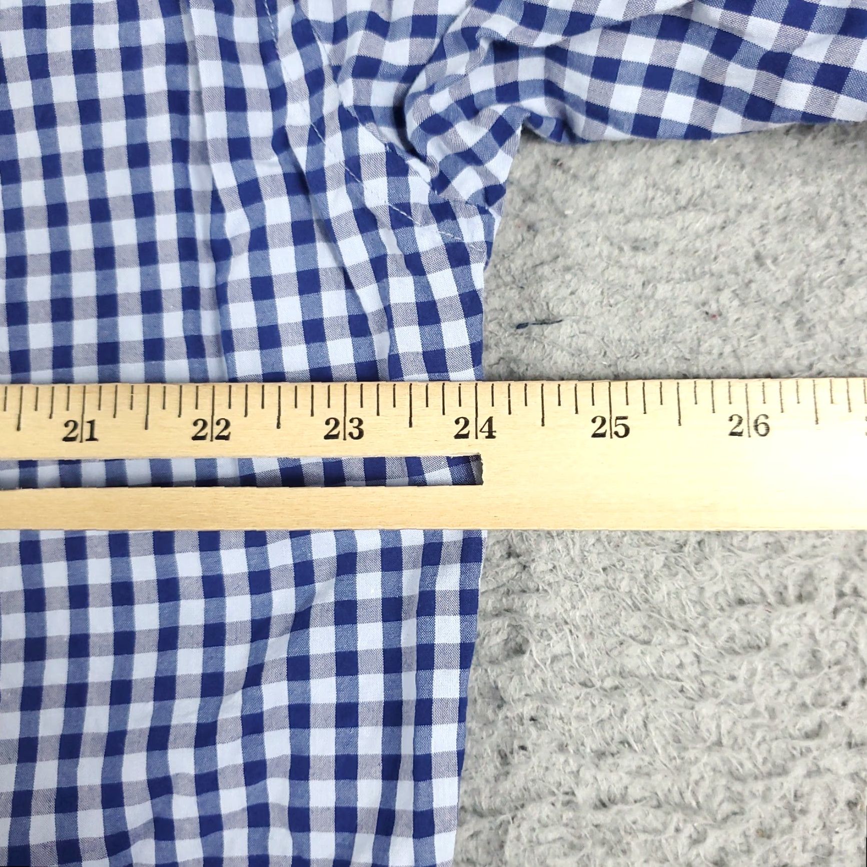 Tommy Hilfiger Tommy Hilfiger Shirt Mens 16.5 Blue Check Dress Button Up Long Sleeve Size 46R - 5 Thumbnail