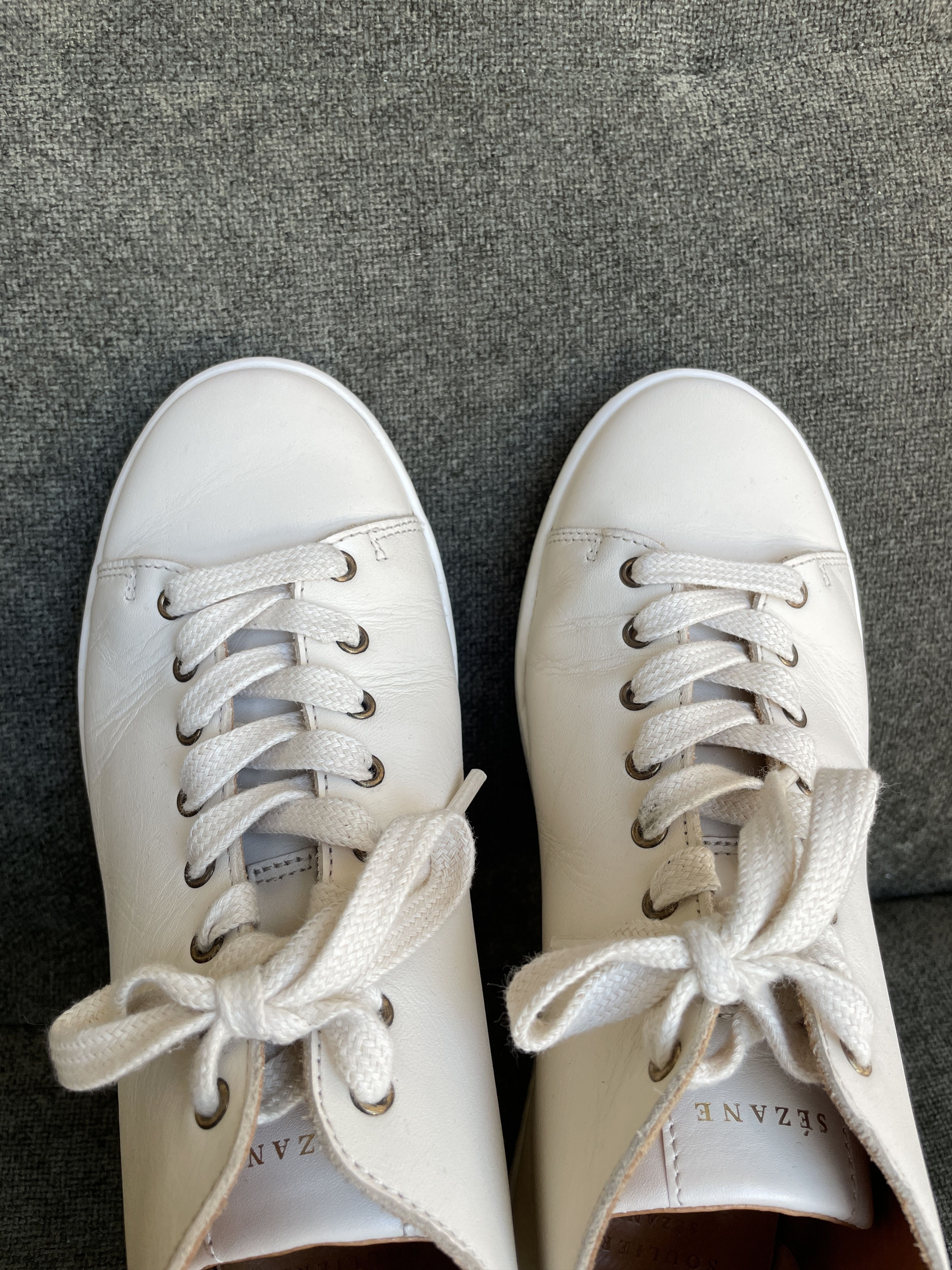 Sezane Sezane Ecru Simon Hi-Top Leather Womens Sneakers Size US 6.5 / IT 36.5 - 3 Thumbnail