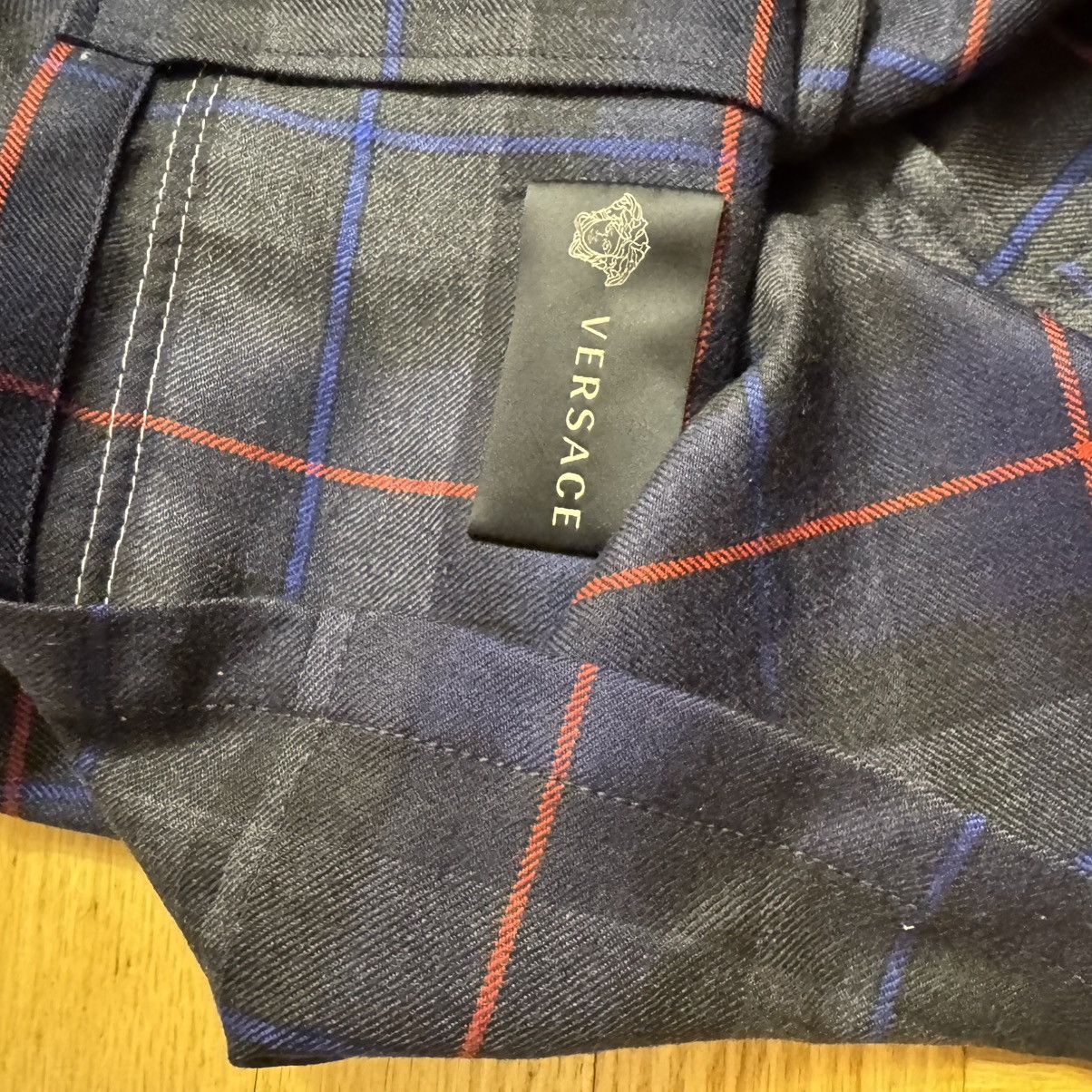 Versace Versace Wool and Leather Button-Up Blazer Size US M / EU 48-50 / 2 - 13 Thumbnail