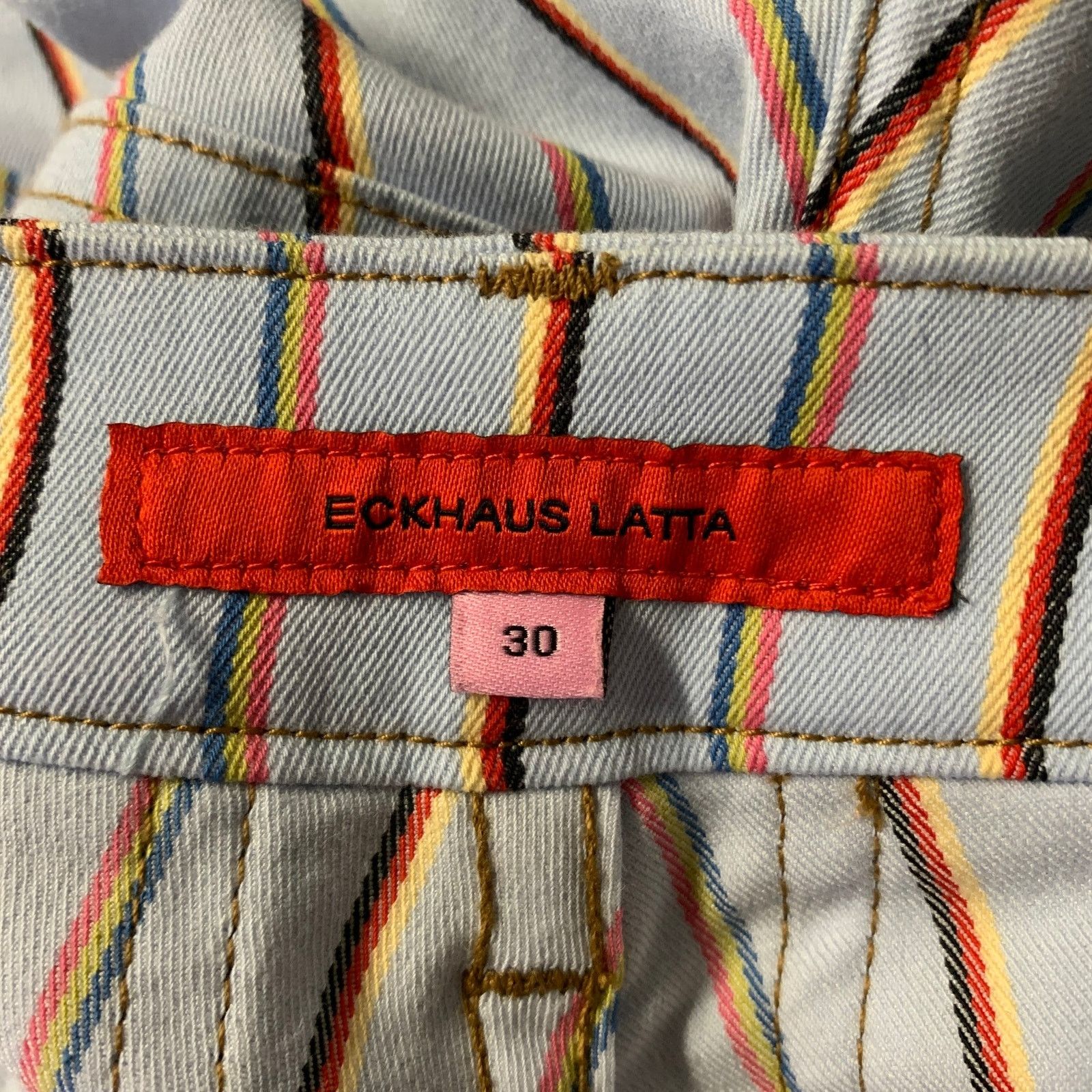 Eckhaus Latta ECKHAUS LATTA Size 30 Light Blue Cotton Blend Stripe Pants Size US 30 / EU 46 - 5 Thumbnail