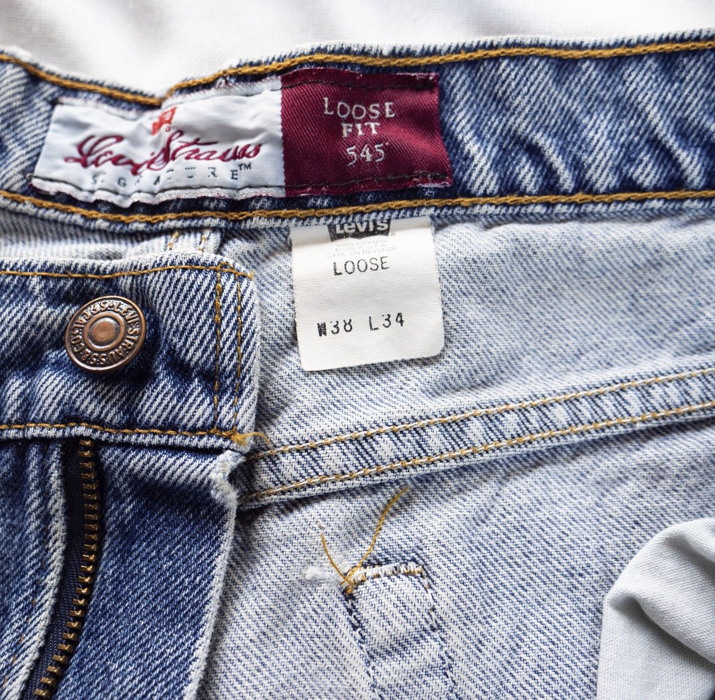 Levi's Vintage 1994 Levi’s 545 Loose Fit Made in USA Leather Patch Size US 38 / EU 54 - 6 Thumbnail