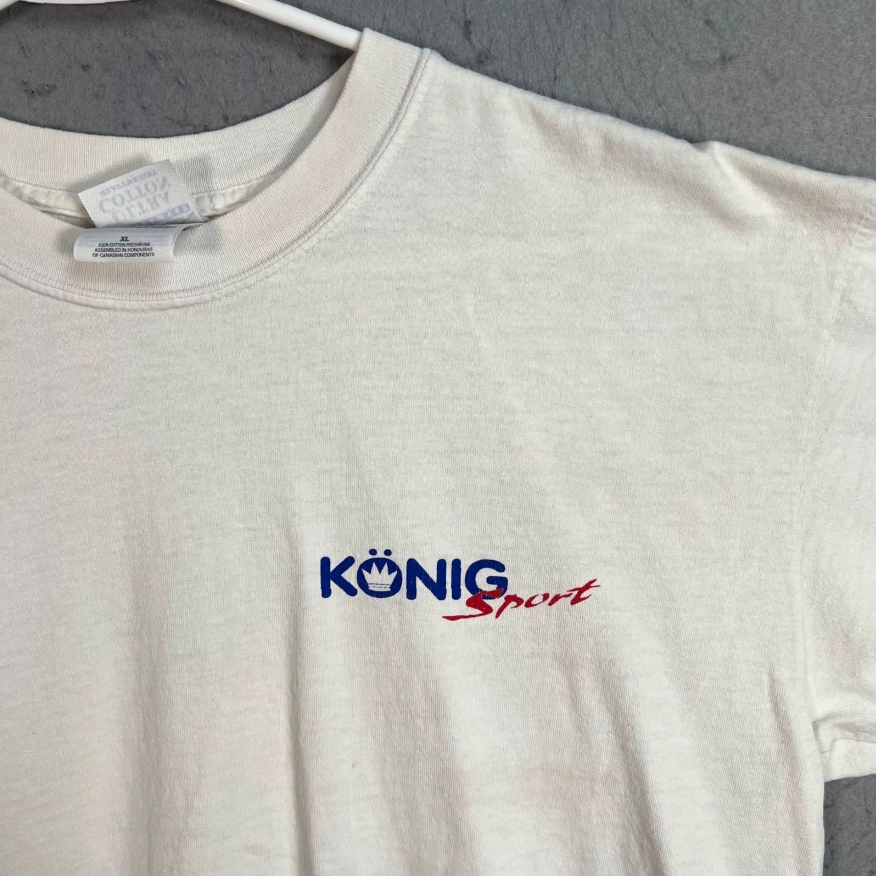 Gildan Vintage Y2K Konig Sport Wheels Racing White T Shirt Mens Size XL White Size US XL / EU 56 / 4 - 4 Thumbnail