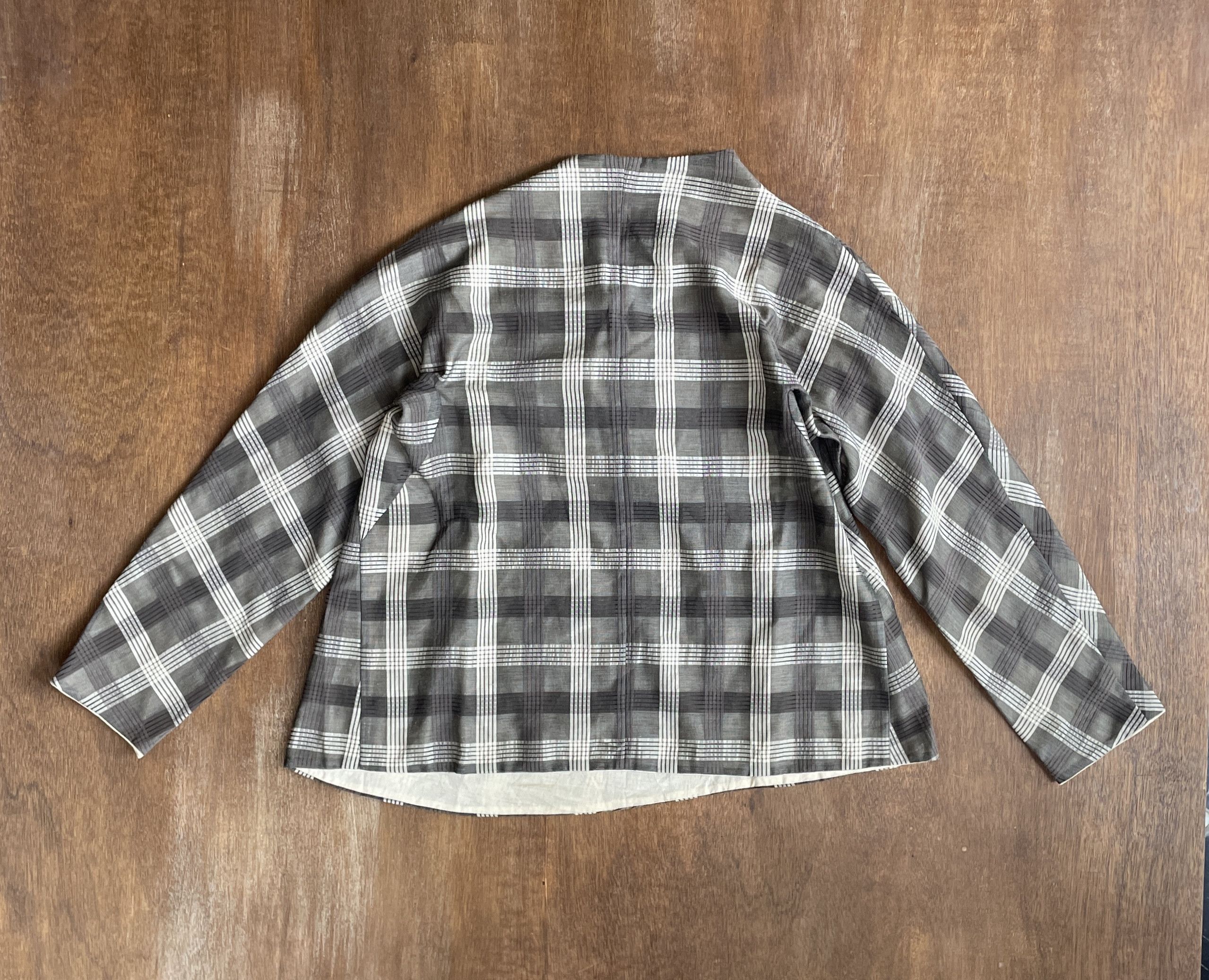 Comme des Garcons COMME des GARÇONS Grey Plaid Pullover Jacket Size M / US 6-8 / IT 42-44 - 6 Thumbnail