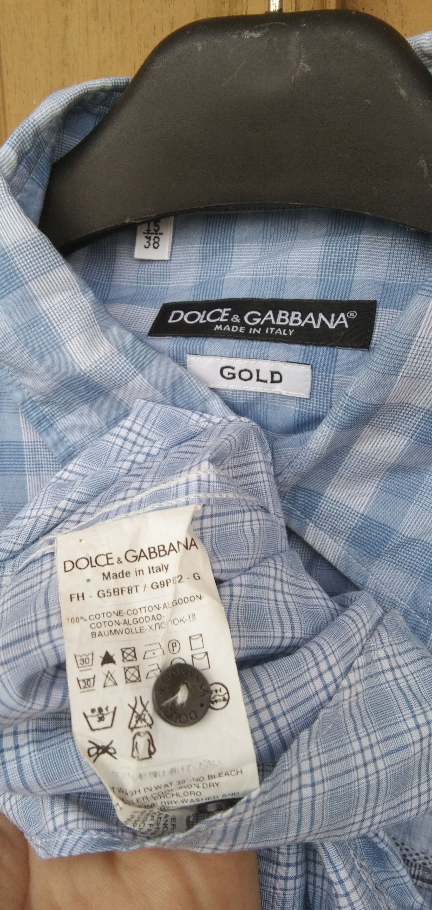 Dolce & Gabbana D&G gold blu plaid shirt button up Size US M / EU 48-50 / 2 - 5 Thumbnail
