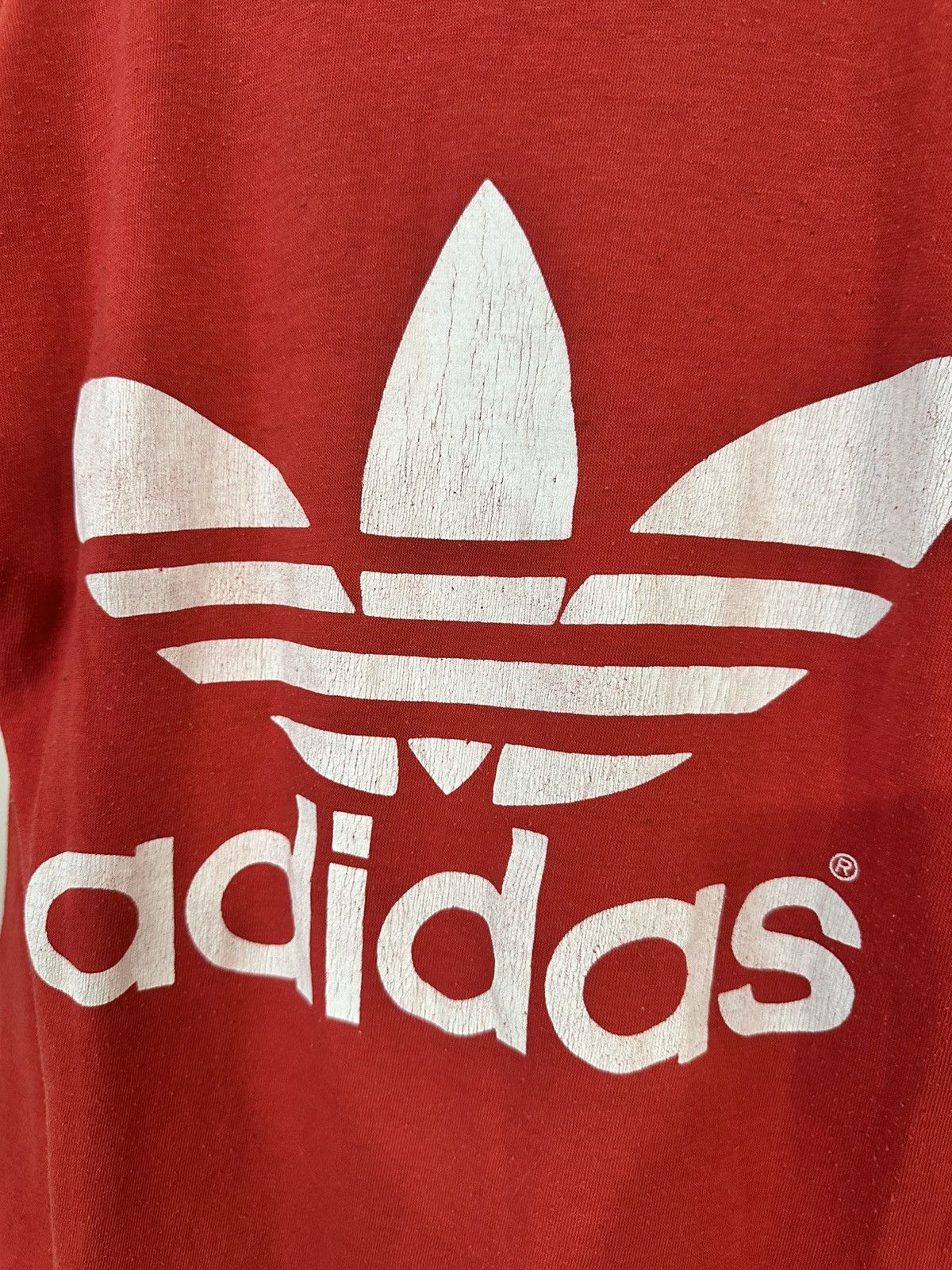 Adidas Vintage 80s Adidas Two-Sided Trefoil Tee Size US S / EU 44-46 / 1 - 4 Thumbnail
