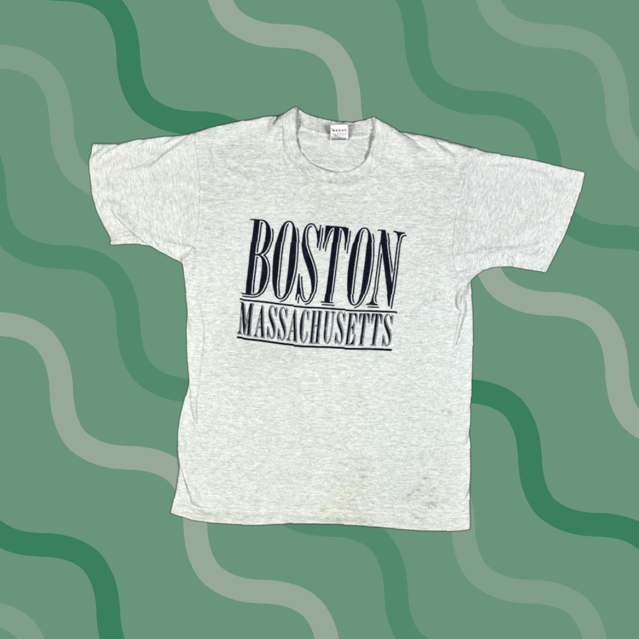 Vintage VINTAGE 90s Boston Massachusetts Graphic Print T-Shirt M & M Shirt Mens Gray Cotton Crew Neck Short Sleeve Size M 90s USA City Size US M / EU 48-50 / 2 - 1 Thumbnail