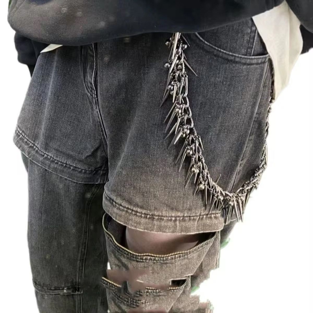 Jewelry Black Metal Pants Chain Size ONE SIZE - 4 Thumbnail